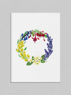 Blank Floral Garden Illustrated Greetings Card