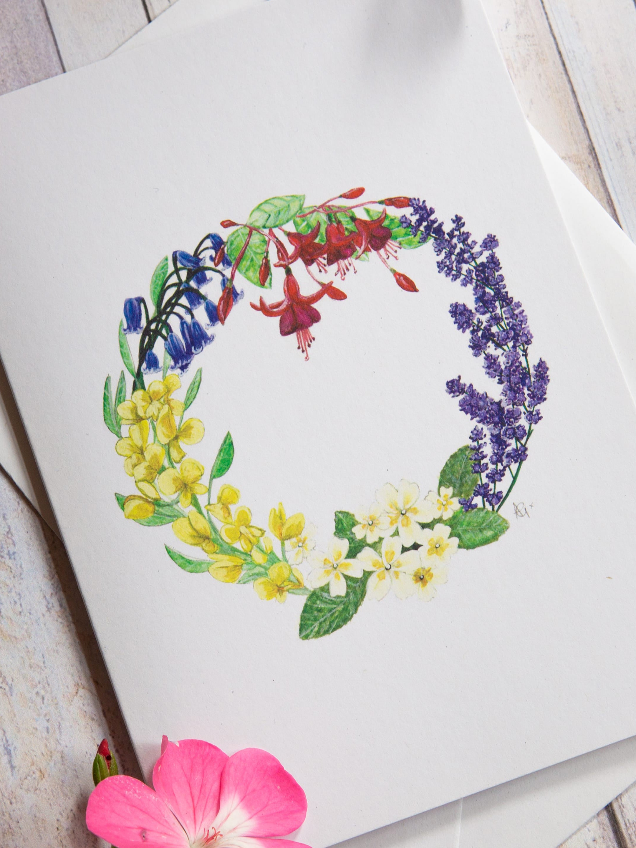 Blank Floral Garden Illustrated Greetings Card - image 2