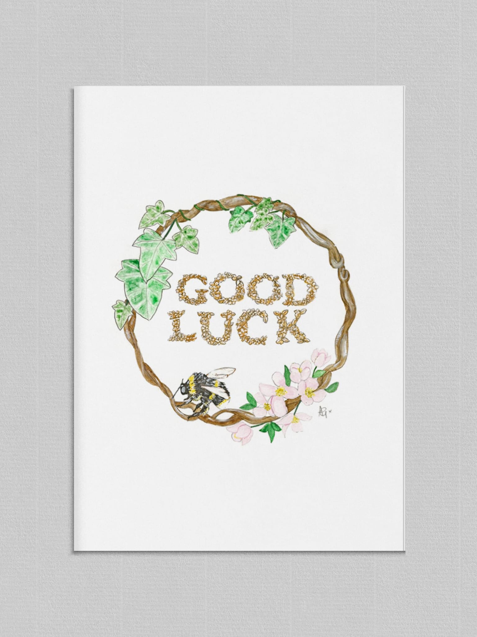Good Luck Illustrated Greetings Card - image 1