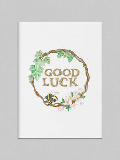Good Luck Illustrated Greetings Card