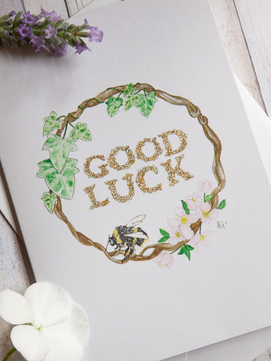 Good Luck Illustrated Greetings Card - image 2