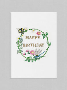 Happy Birthday Illustrated Greetings Card