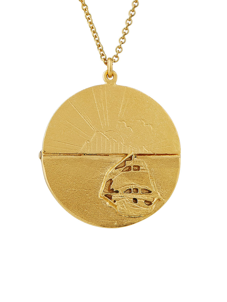 Sail into the Sunset Folding Disc Necklace