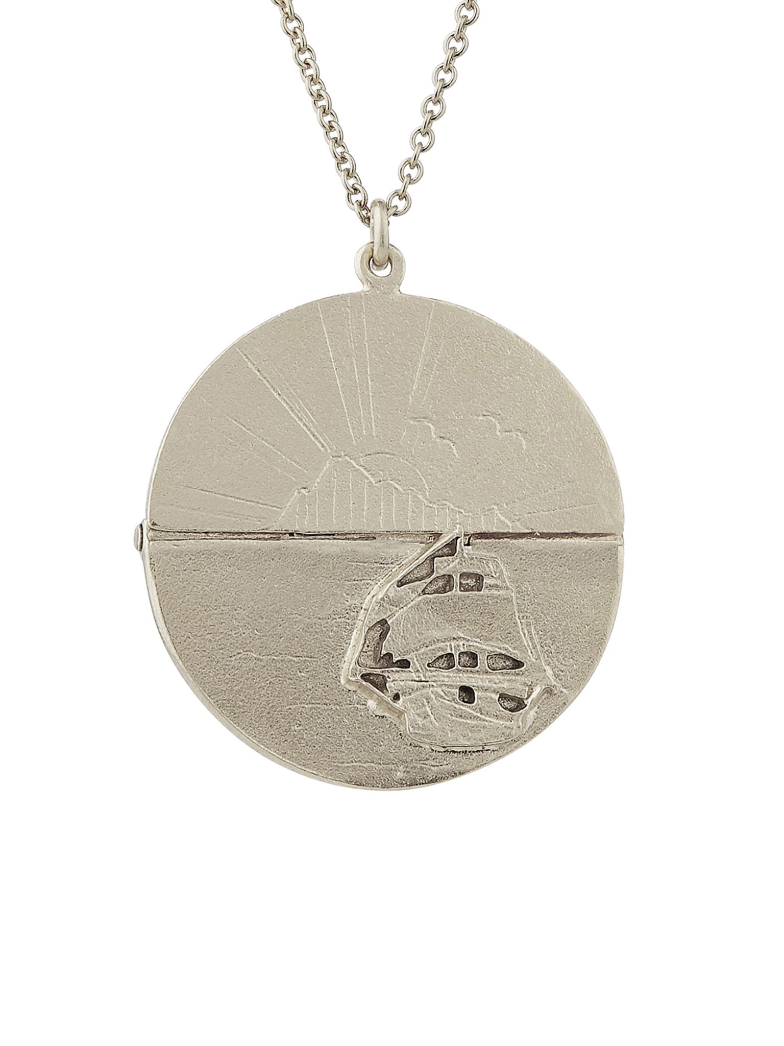 Sail into the Sunset Folding Disc Necklace - image 6 | silver