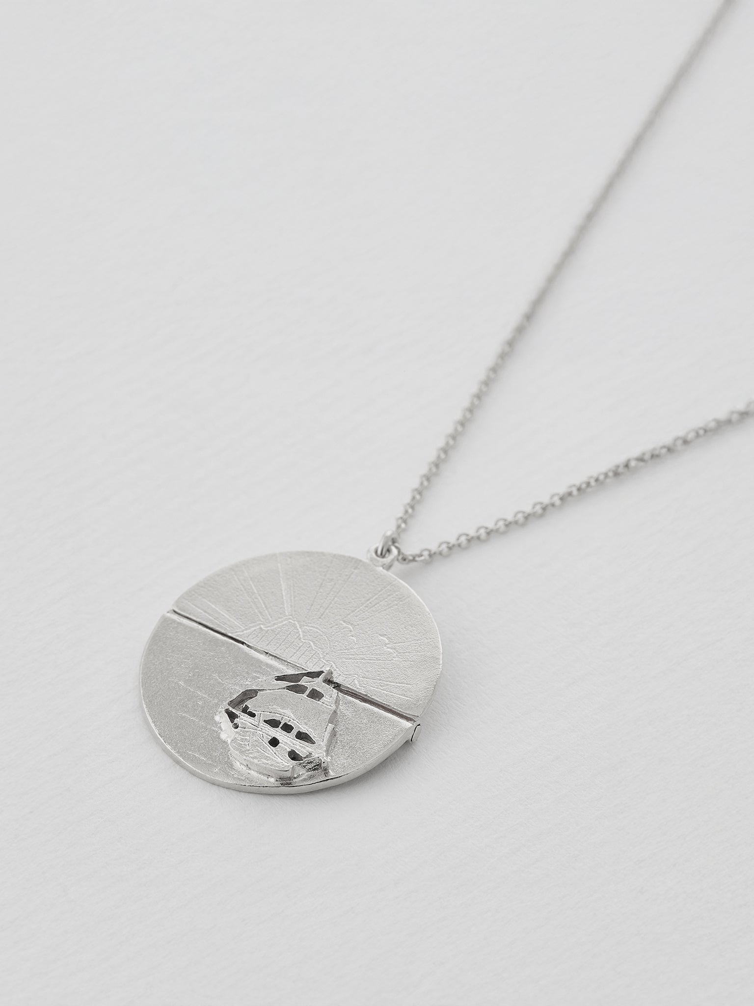 Sail into the Sunset Folding Disc Necklace - image 7 | silver