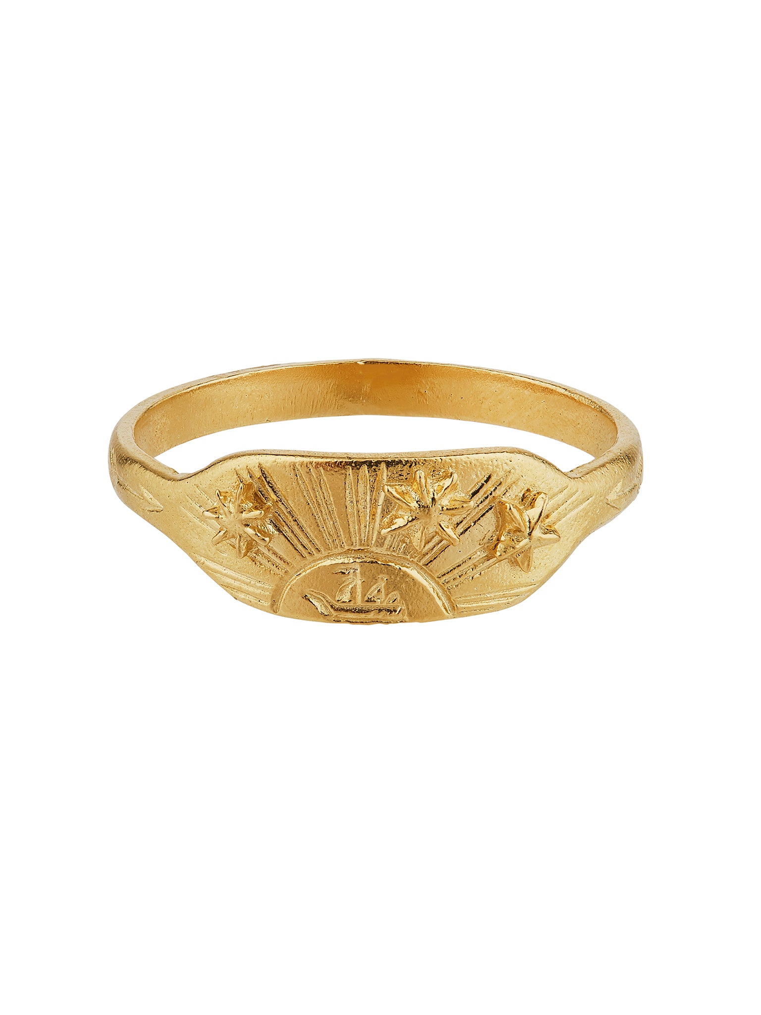 Sail into the Sunset Engraved Ring - image 3 | gold plate