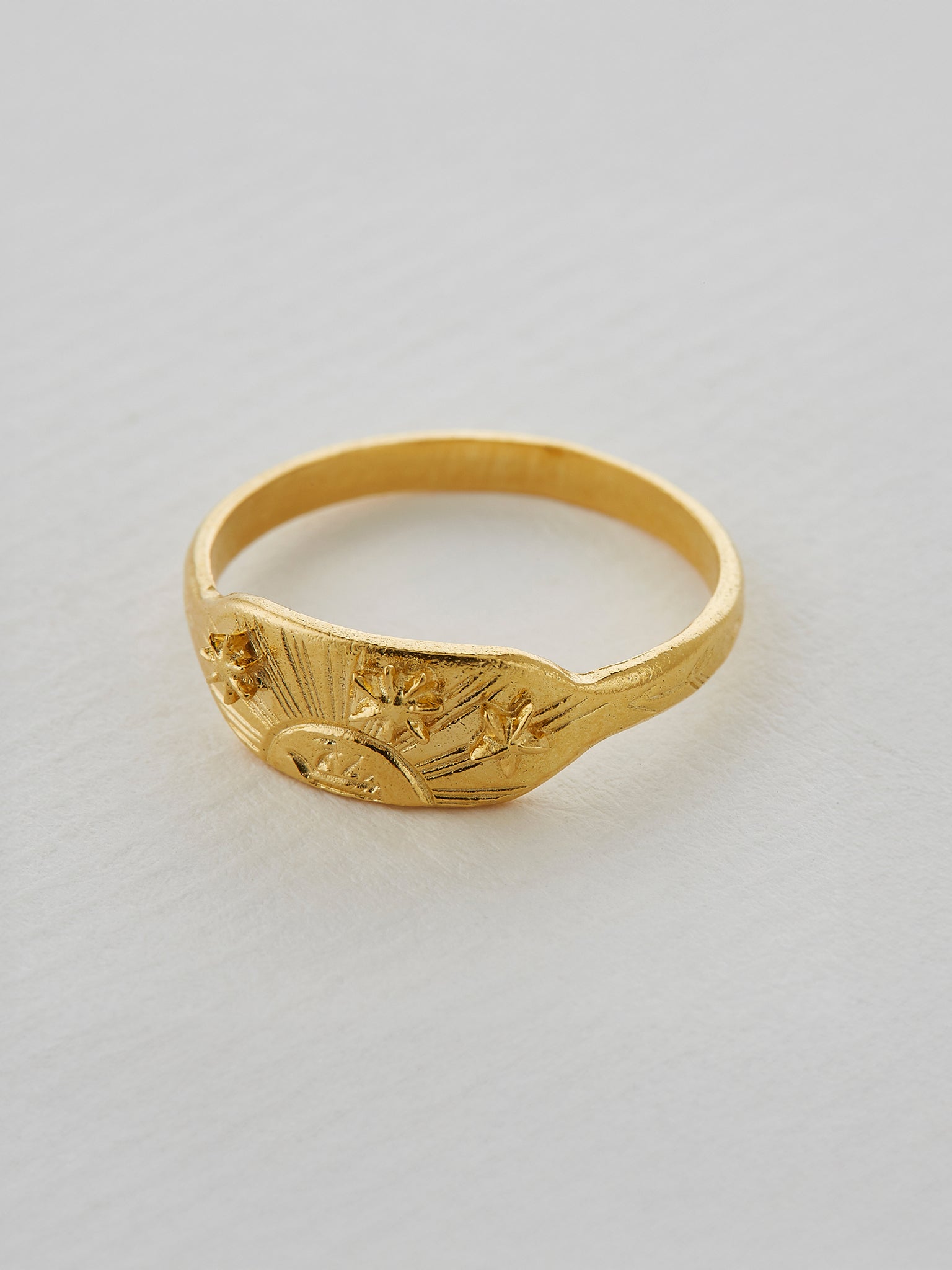 Sail into the Sunset Engraved Ring - image 2 | gold plate