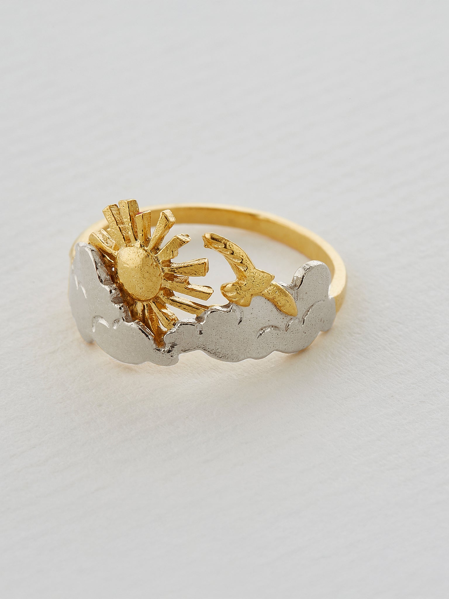 Morning Sunrise Ring - image 5 | silver & gold plate
