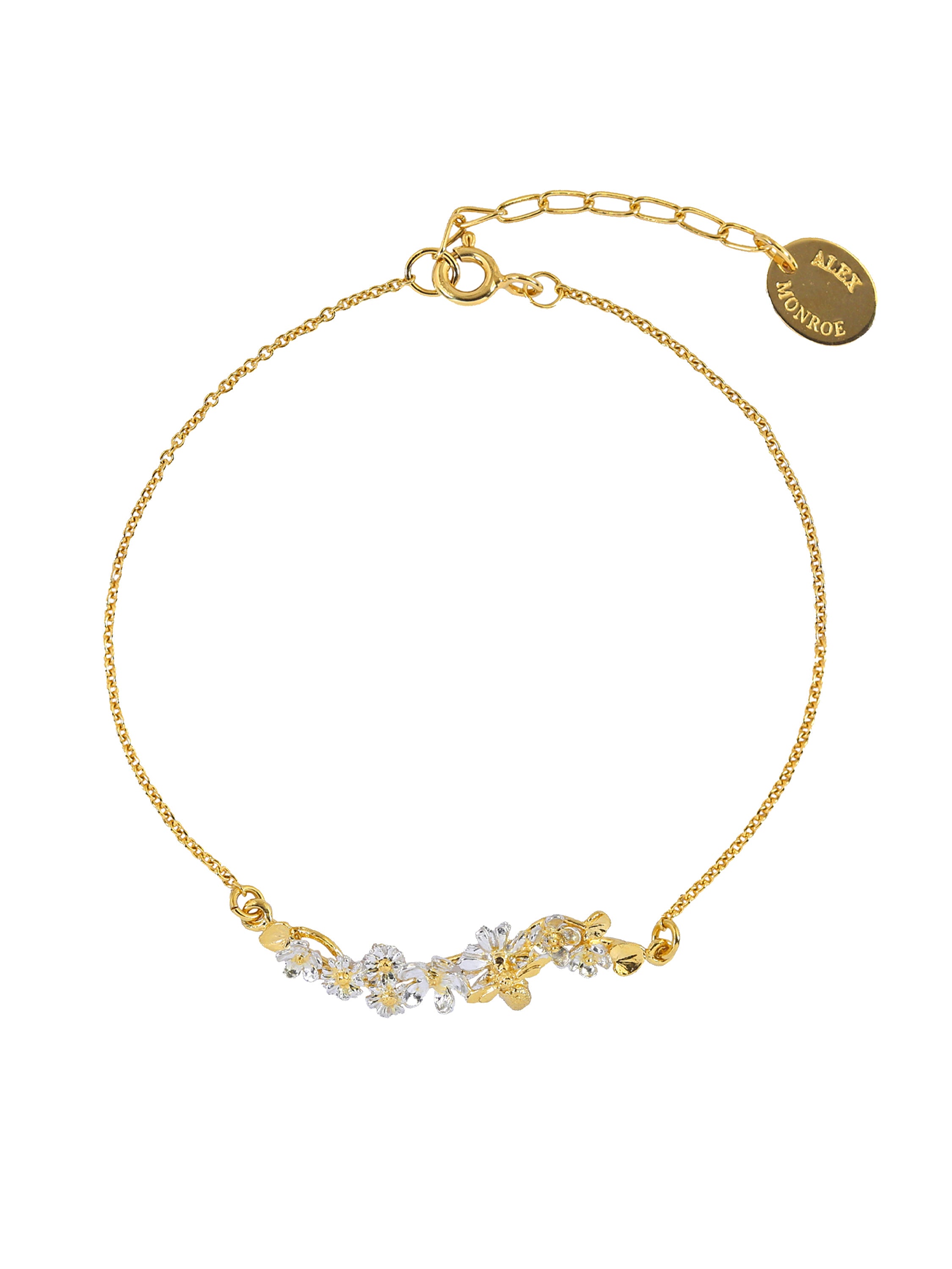 In-Line Garden Gathering Bracelet with Itsy Bitsy Bee - image 1 | silver & gold plate