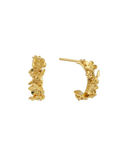 Floral Huggie Hoops with Itsy Bitsy Bee