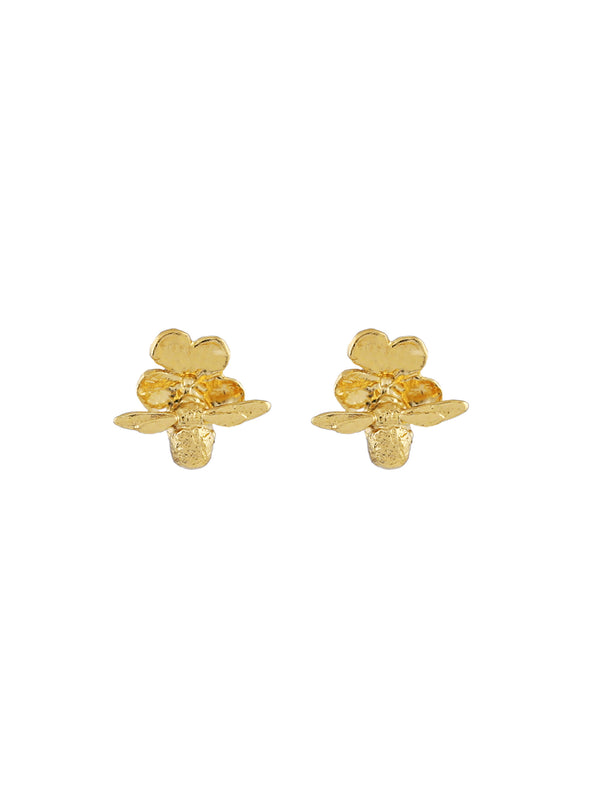Forget Me Not Stud Earrings with Itsy Bitsy Bee