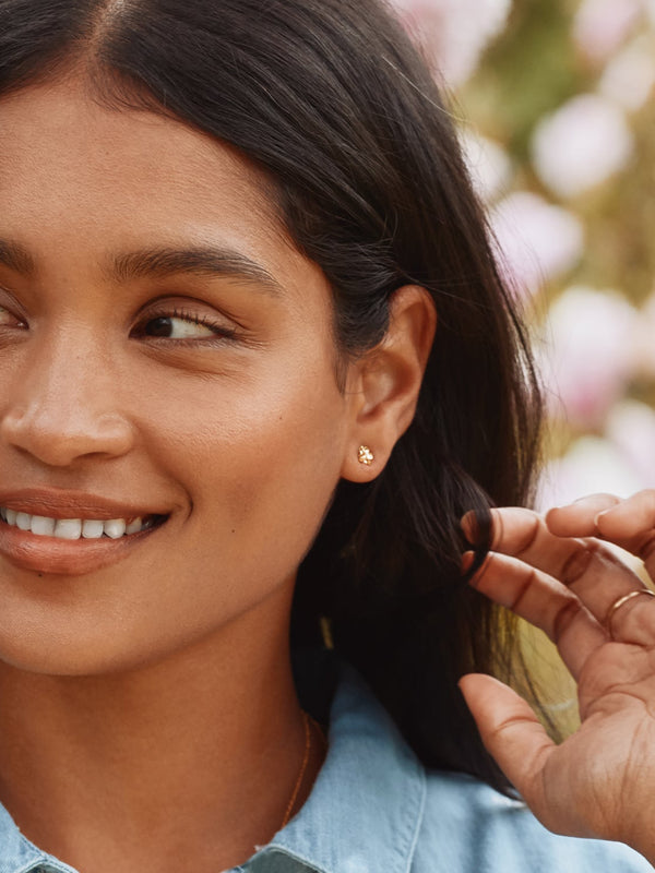 Forget Me Not Stud Earrings with Itsy Bitsy Bee