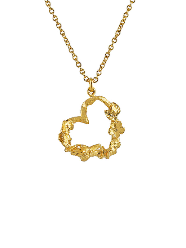 Floral Heart Necklace with Itsy Bitsy Bee