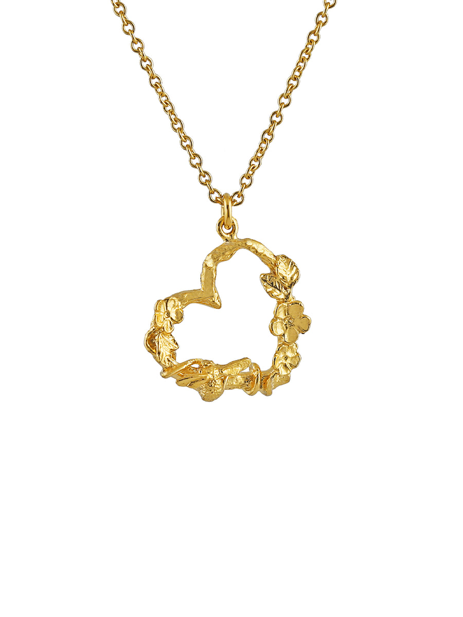 Floral Heart Necklace with Itsy Bitsy Bee