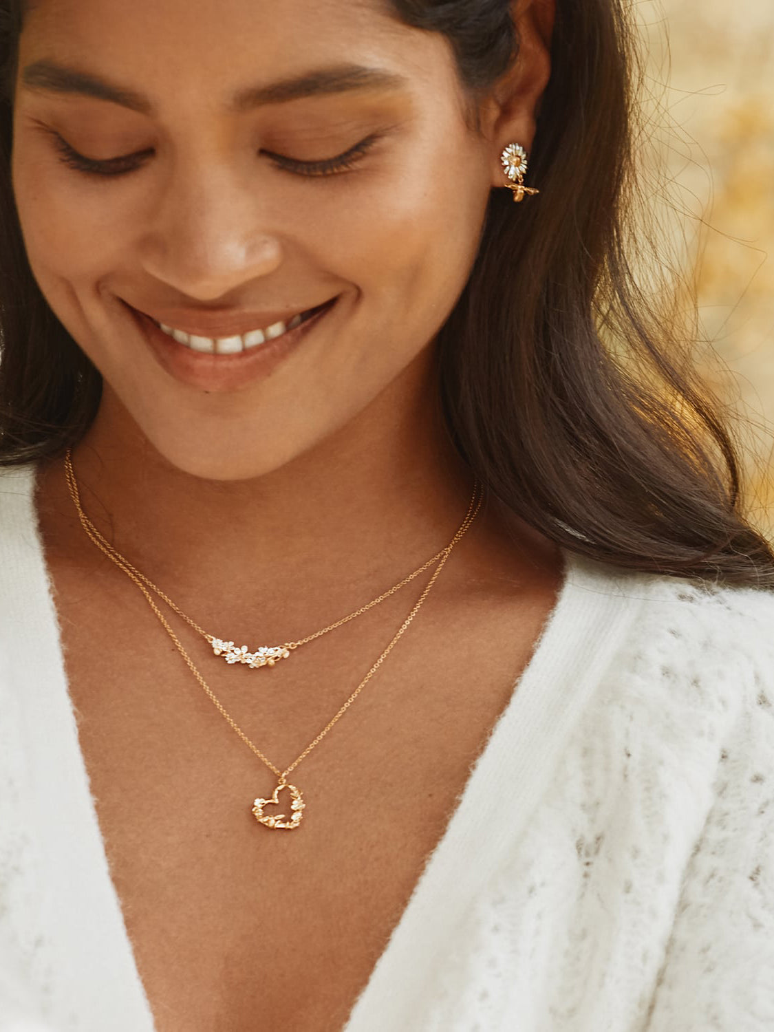 Floral Heart Necklace with Itsy Bitsy Bee - image 2