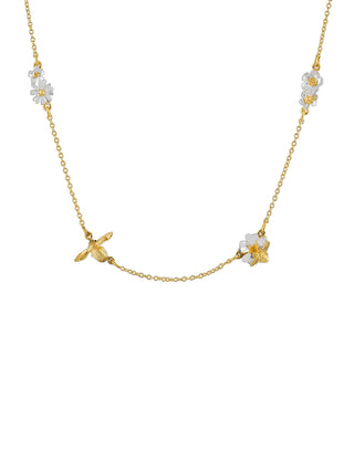 Floral Chain Necklace with Teeny Tiny Bee