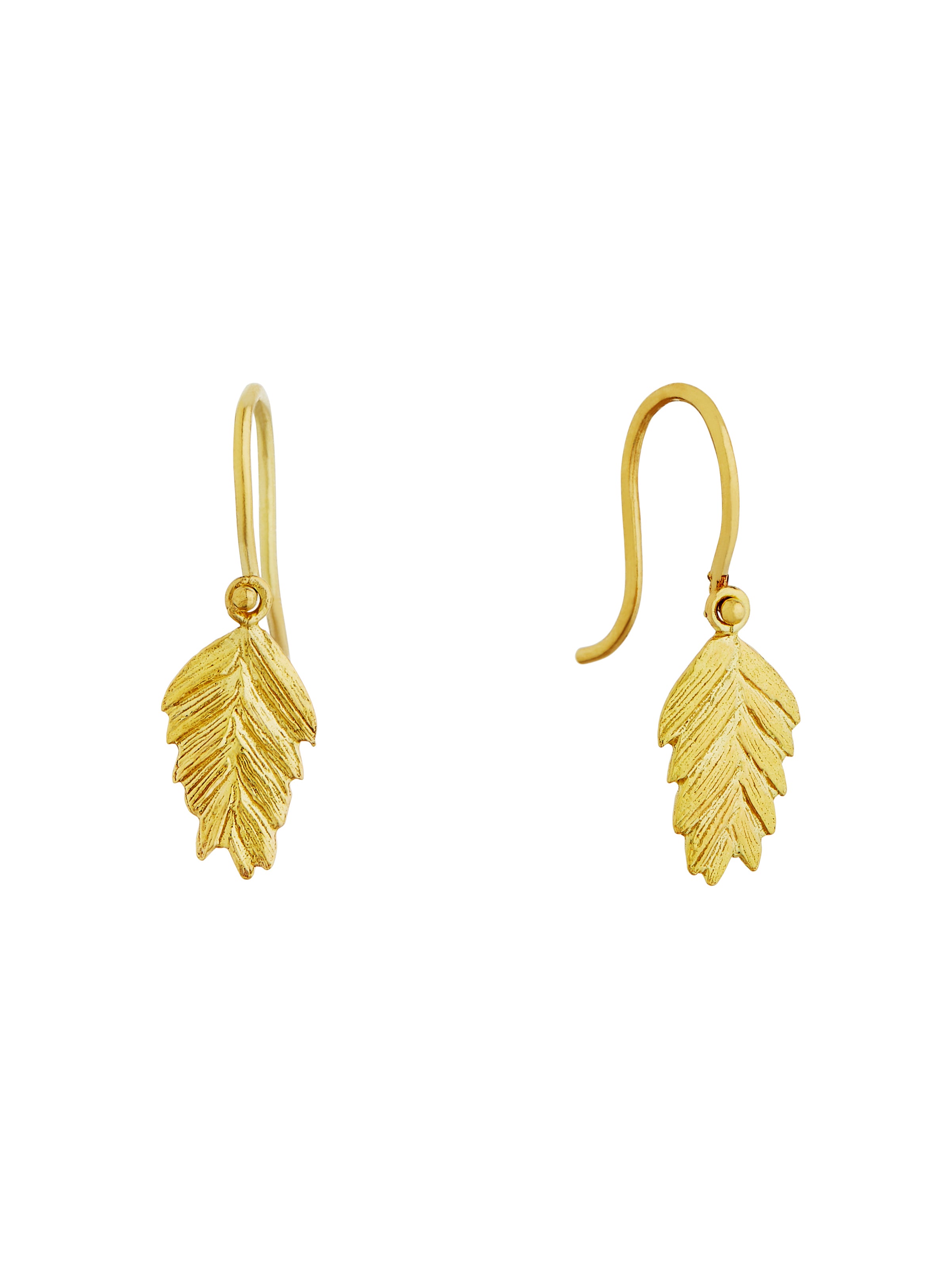Woodland Grass Hook Drop Earrings - image 4 | 18ct yellow gold