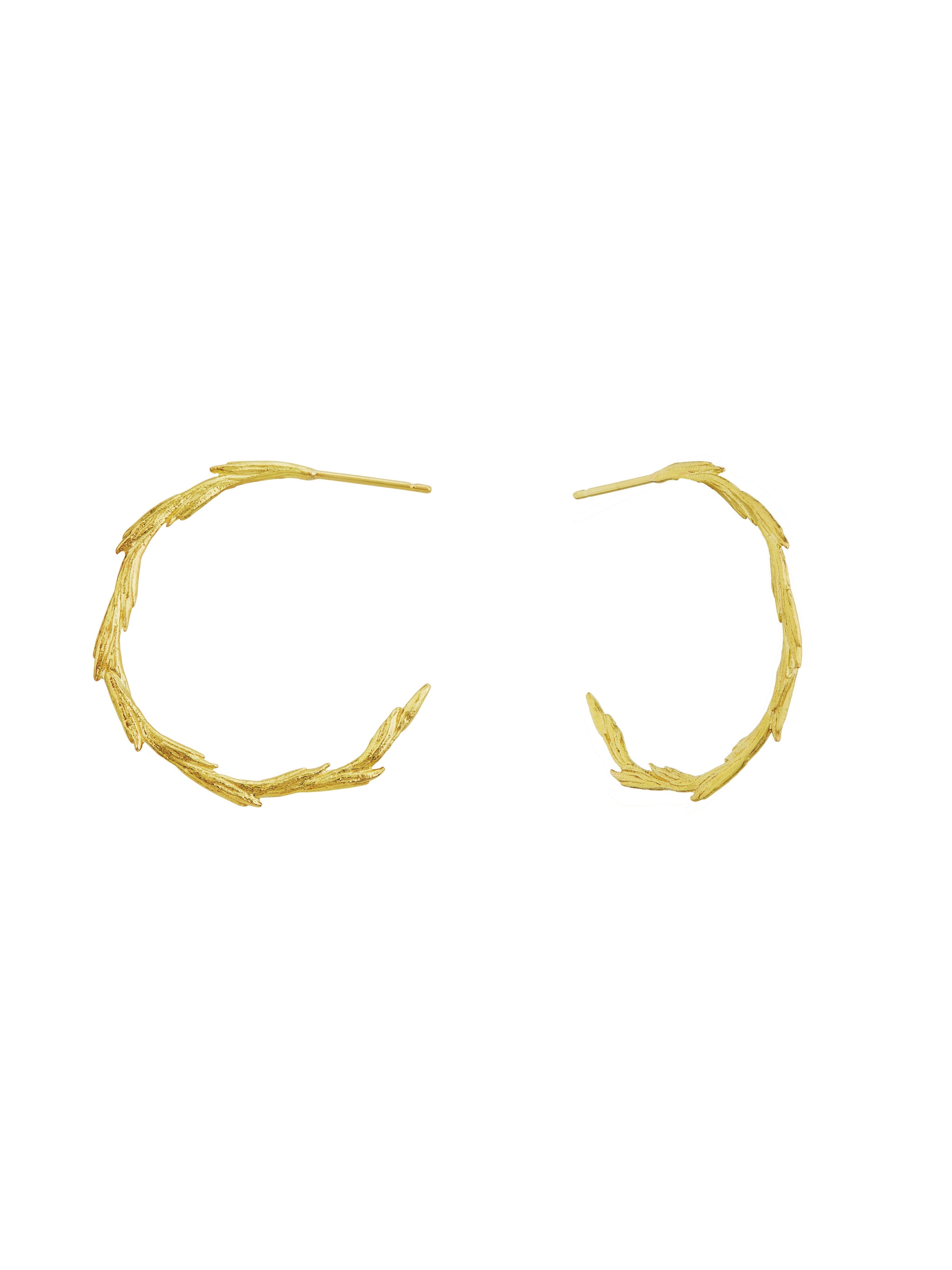 Large Wild Grass Hoop Earrings - image 1 | 18ct yellow gold