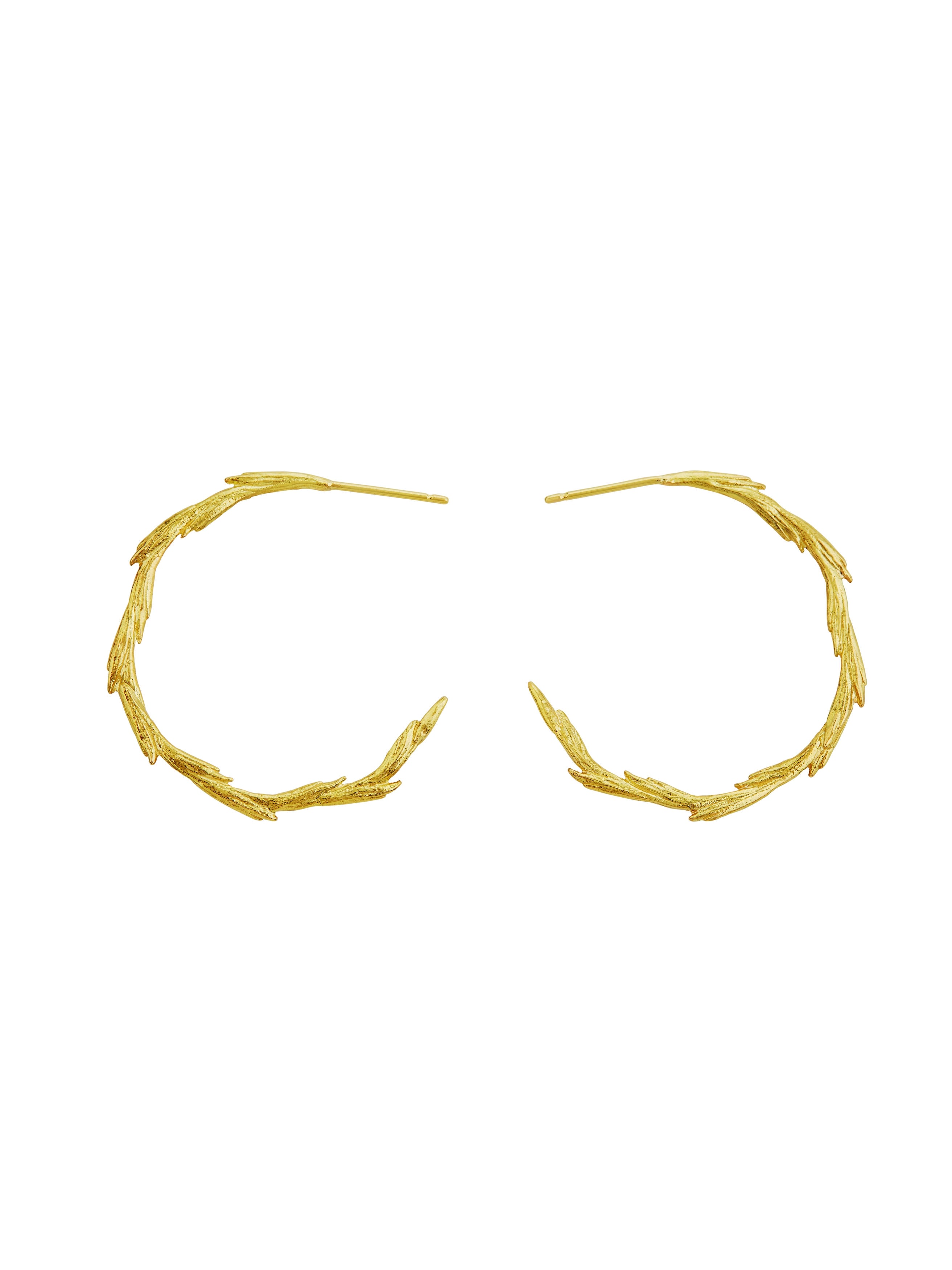 Large Wild Grass Hoop Earrings - image 4 | 18ct yellow gold