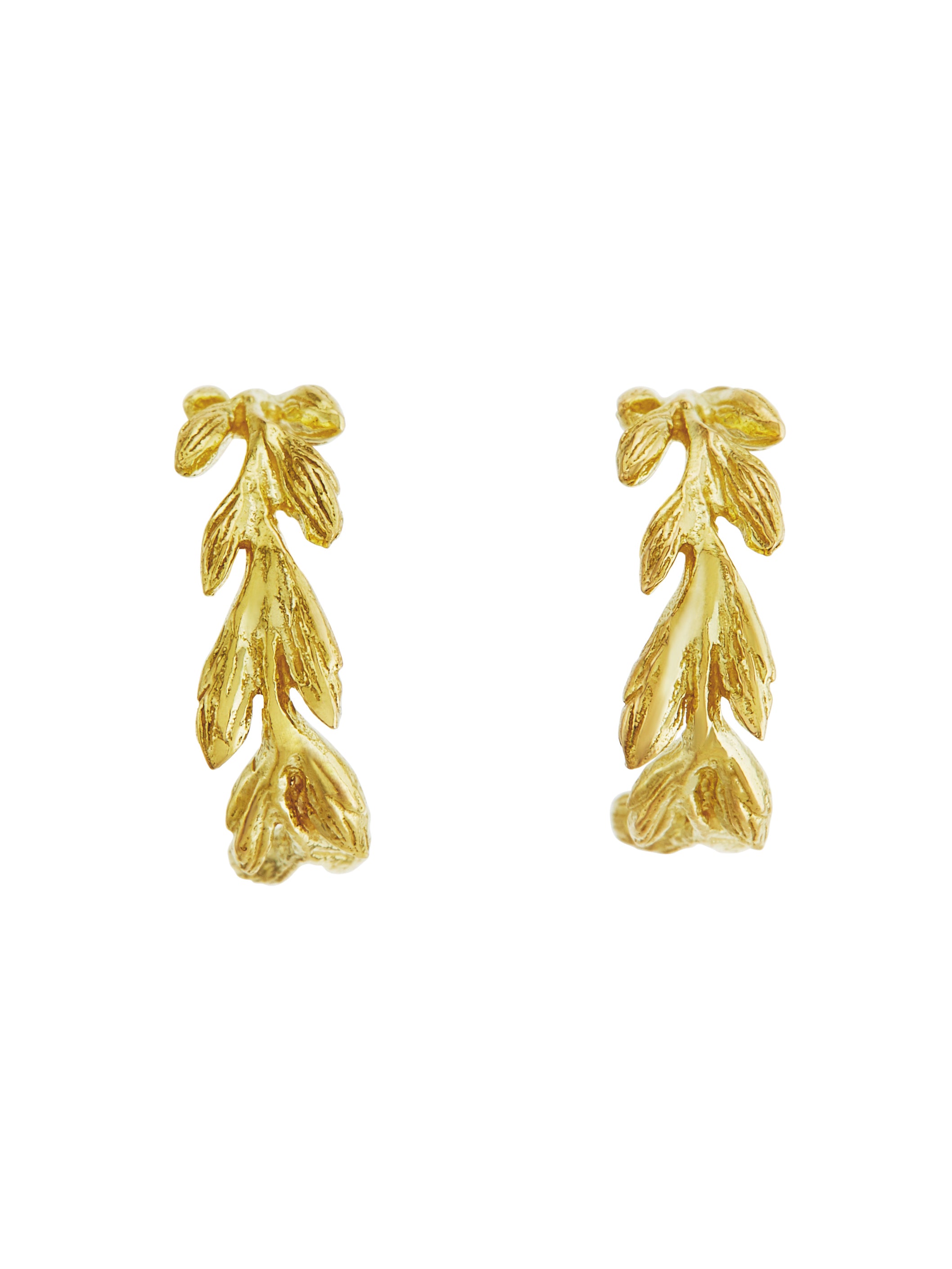 Harvest Wheat Huggie Hoop Earrings - image 4 | 18ct yellow gold