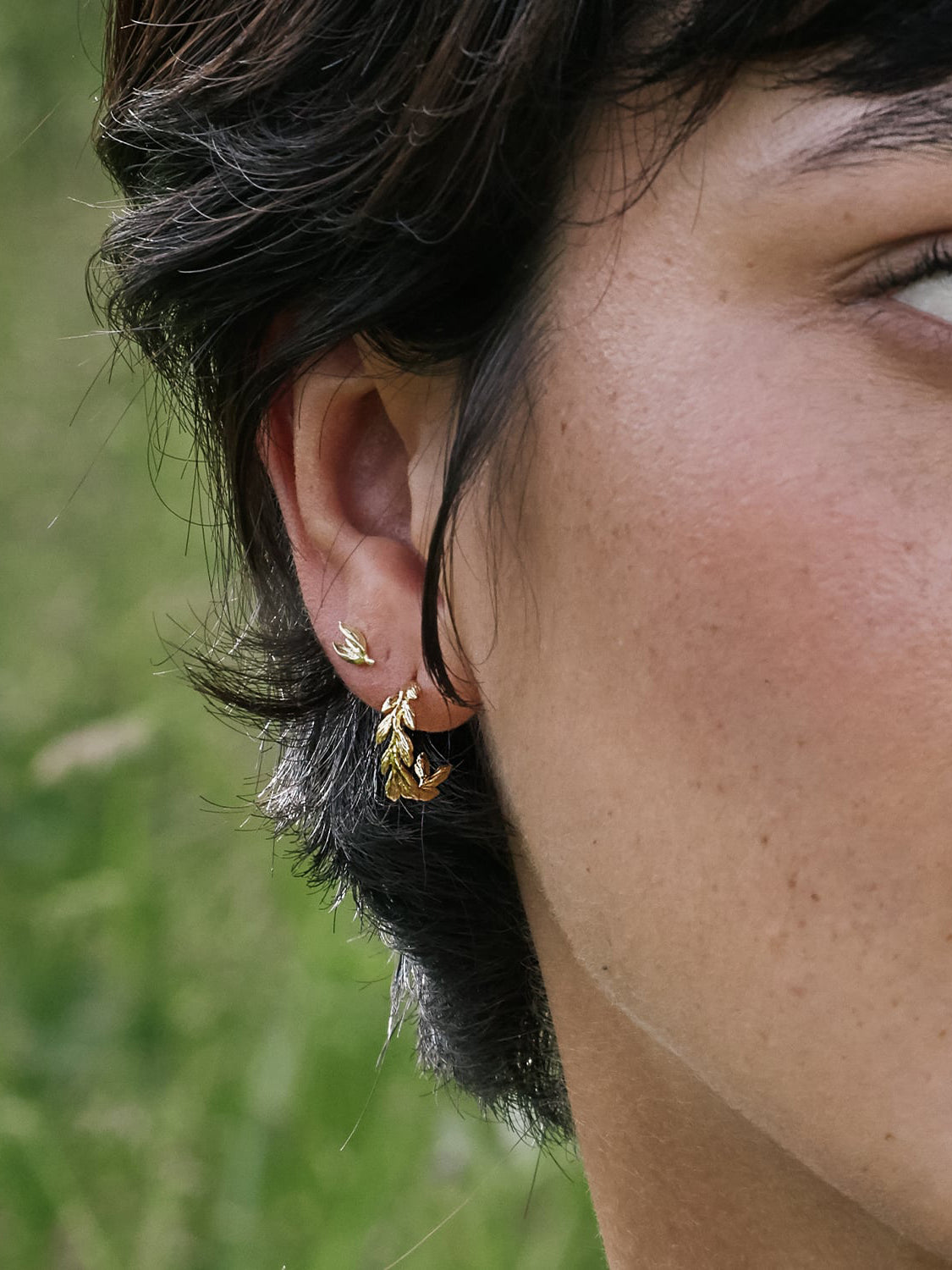 Harvest Wheat Huggie Hoop Earrings - image 2