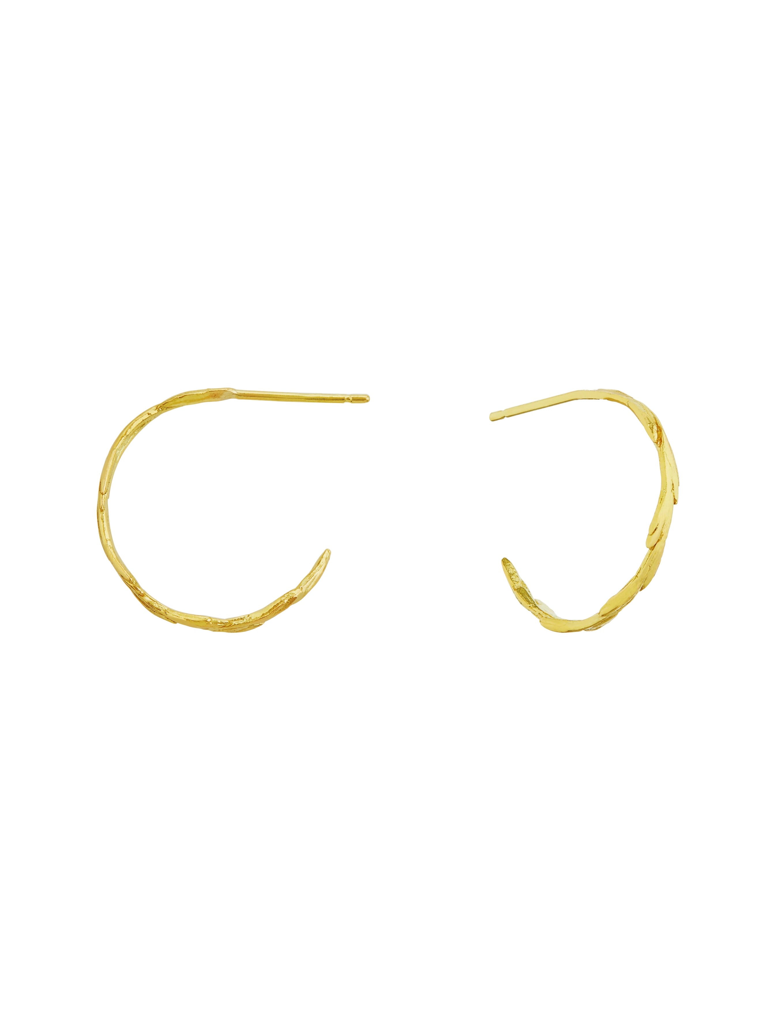 Fine Wild Grass Hoop Earrings - image 1 | 18ct yellow gold