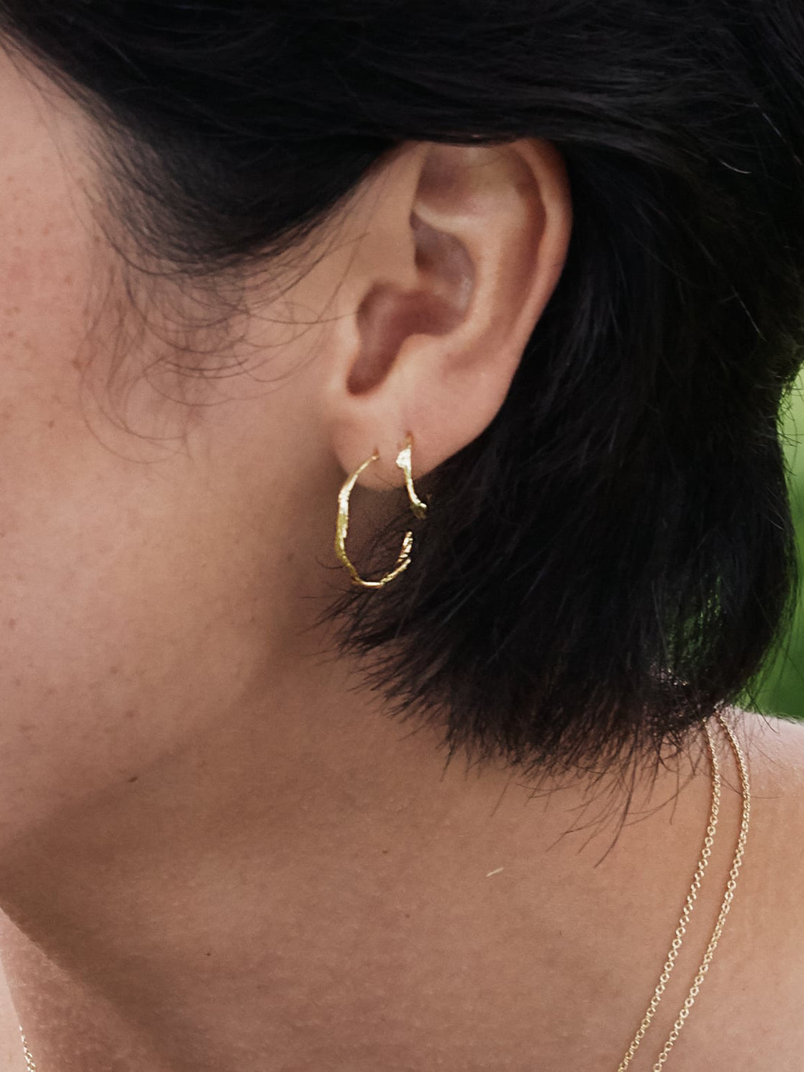 Fine Wild Grass Hoop Earrings - image 2