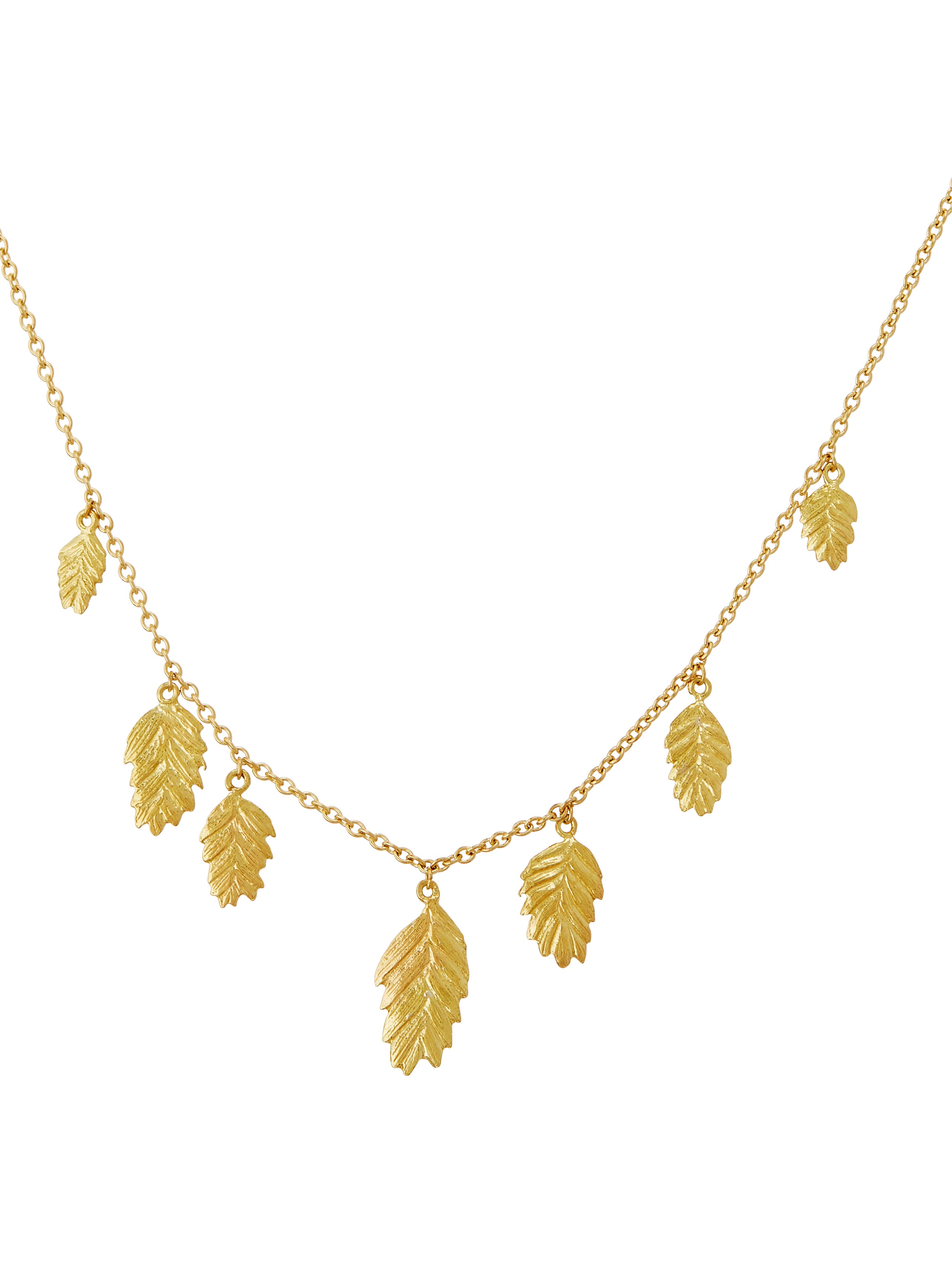 Woodland Grass Necklace with Seven Seed Drops - image 1 | 18ct yellow gold