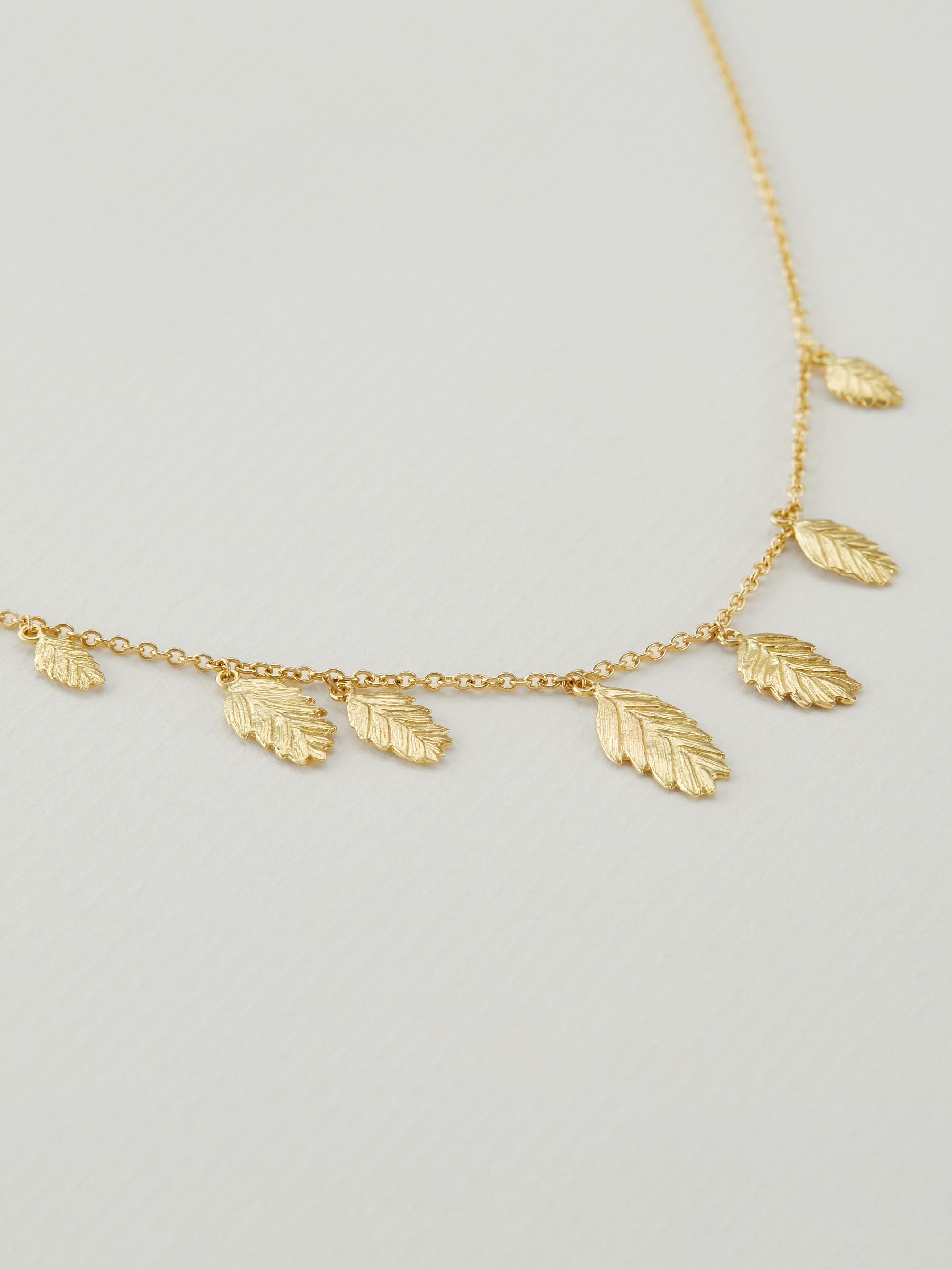 Woodland Grass Necklace with Seven Seed Drops - image 3 | 18ct yellow gold