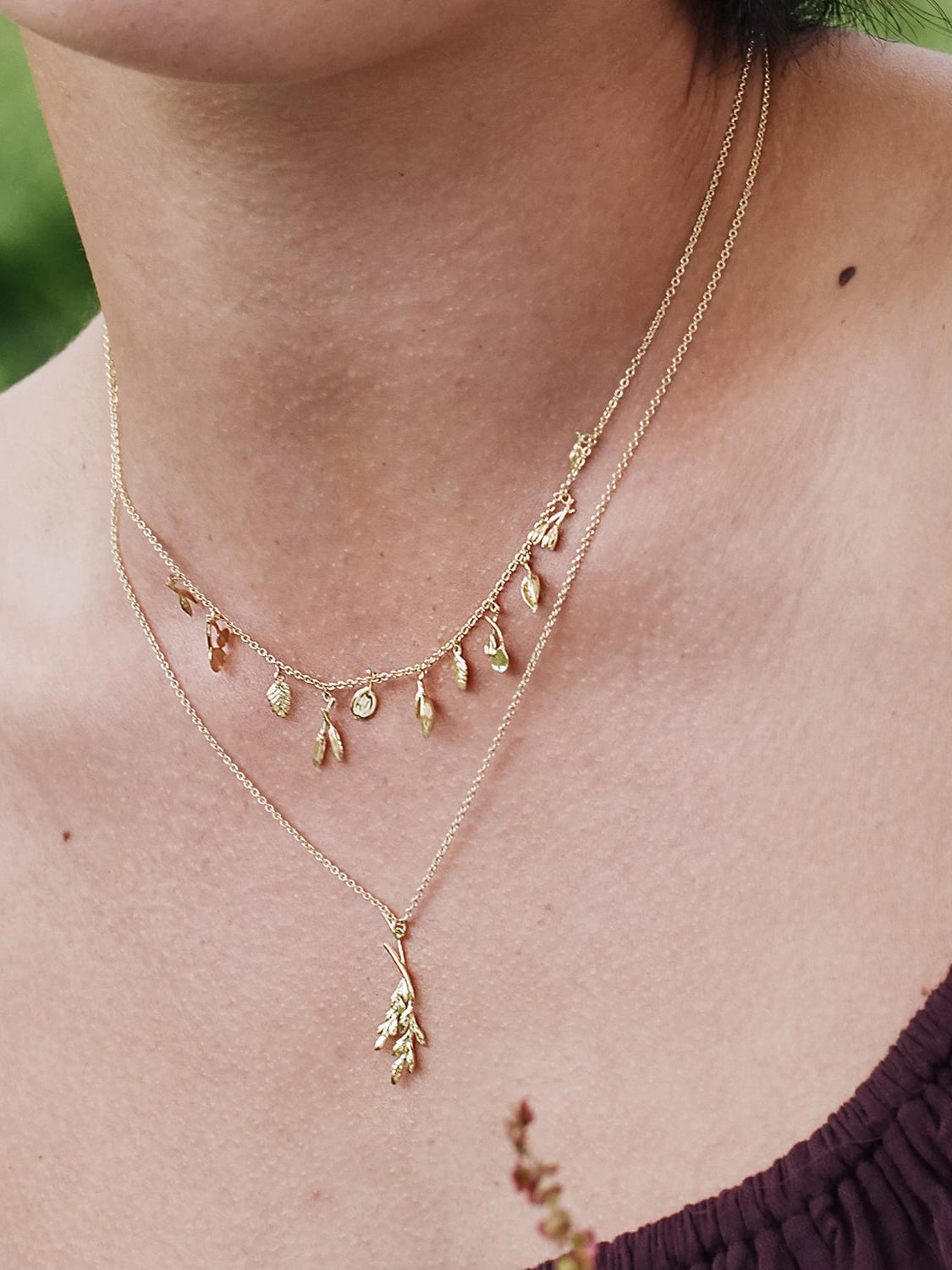 Autumn Stroll Necklace with Eleven Seed Charms - image 2