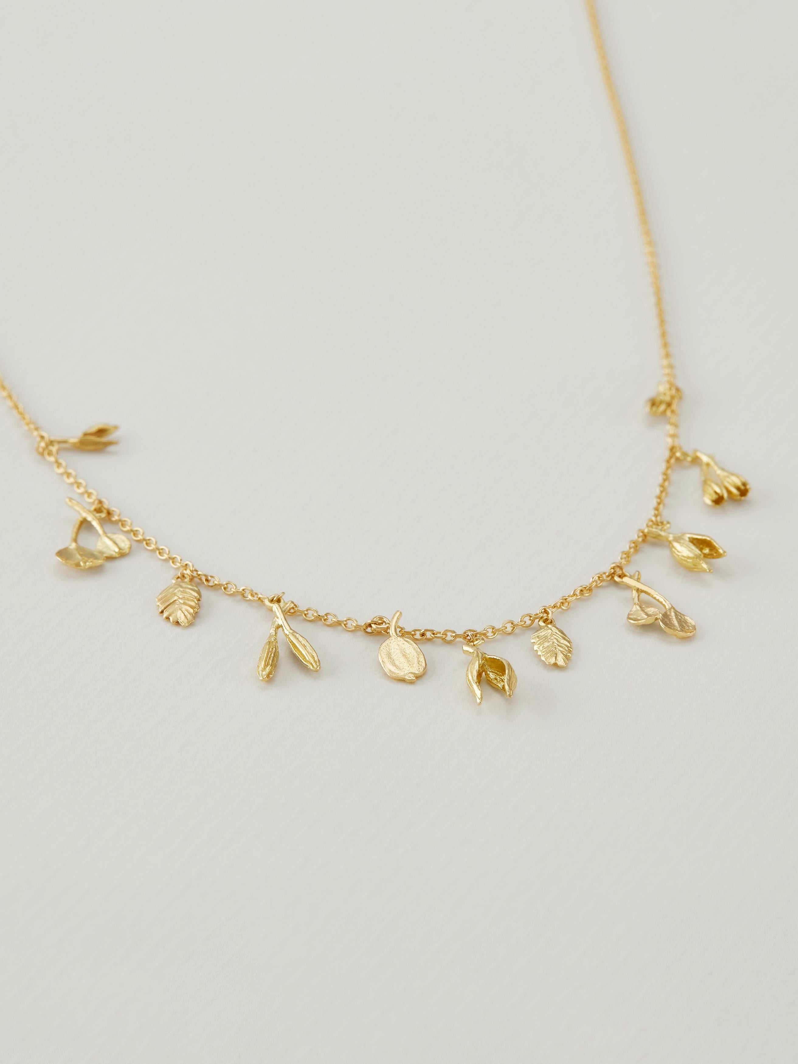 Autumn Stroll Necklace with Eleven Seed Charms - image 3 | 18ct yellow gold