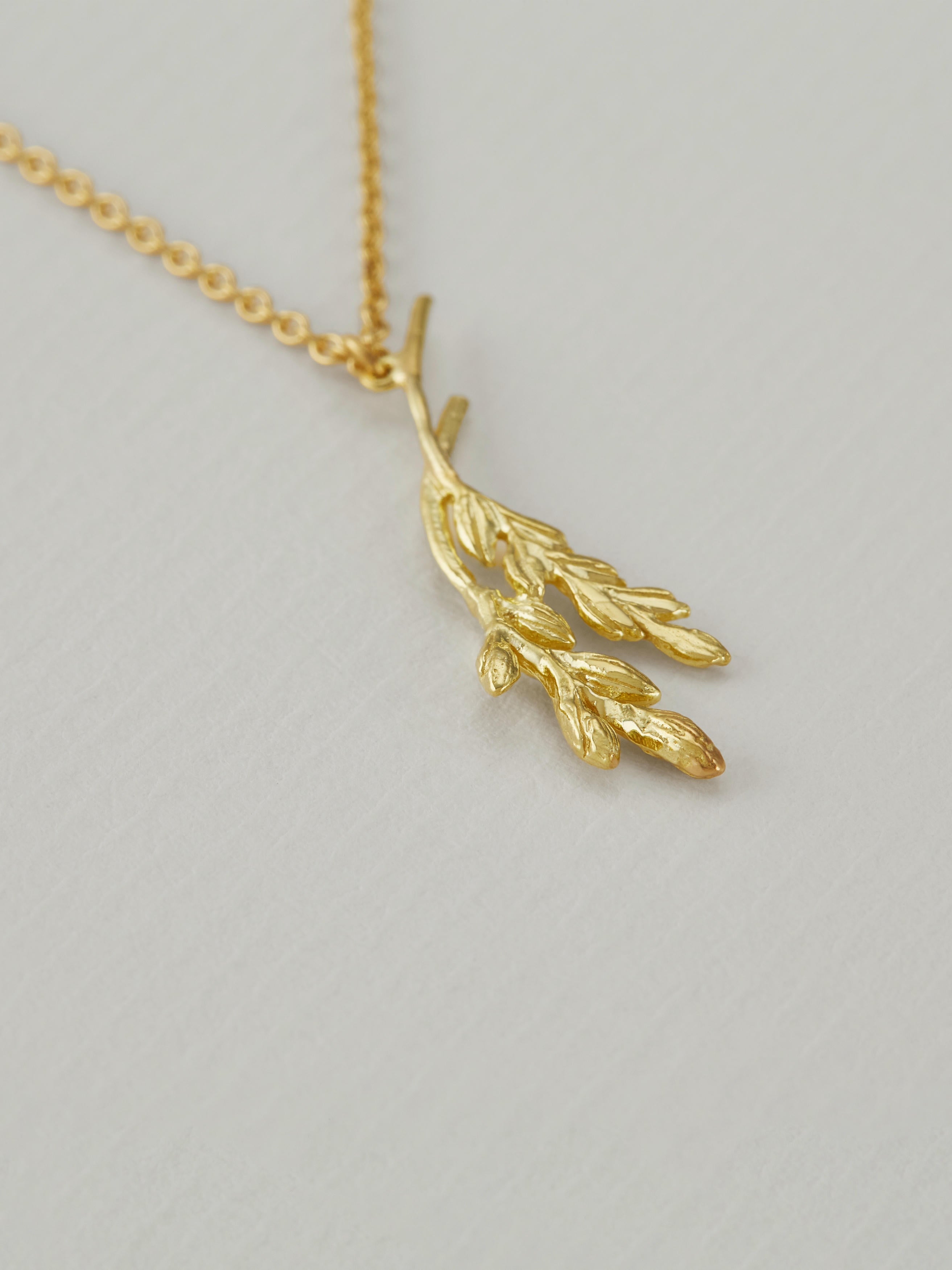 Wheatsheaf Drop Necklace - image 3 | 18ct yellow gold