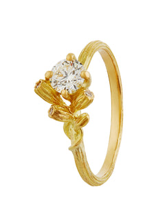 Asymmetric Diamond Kissing Seed Ring