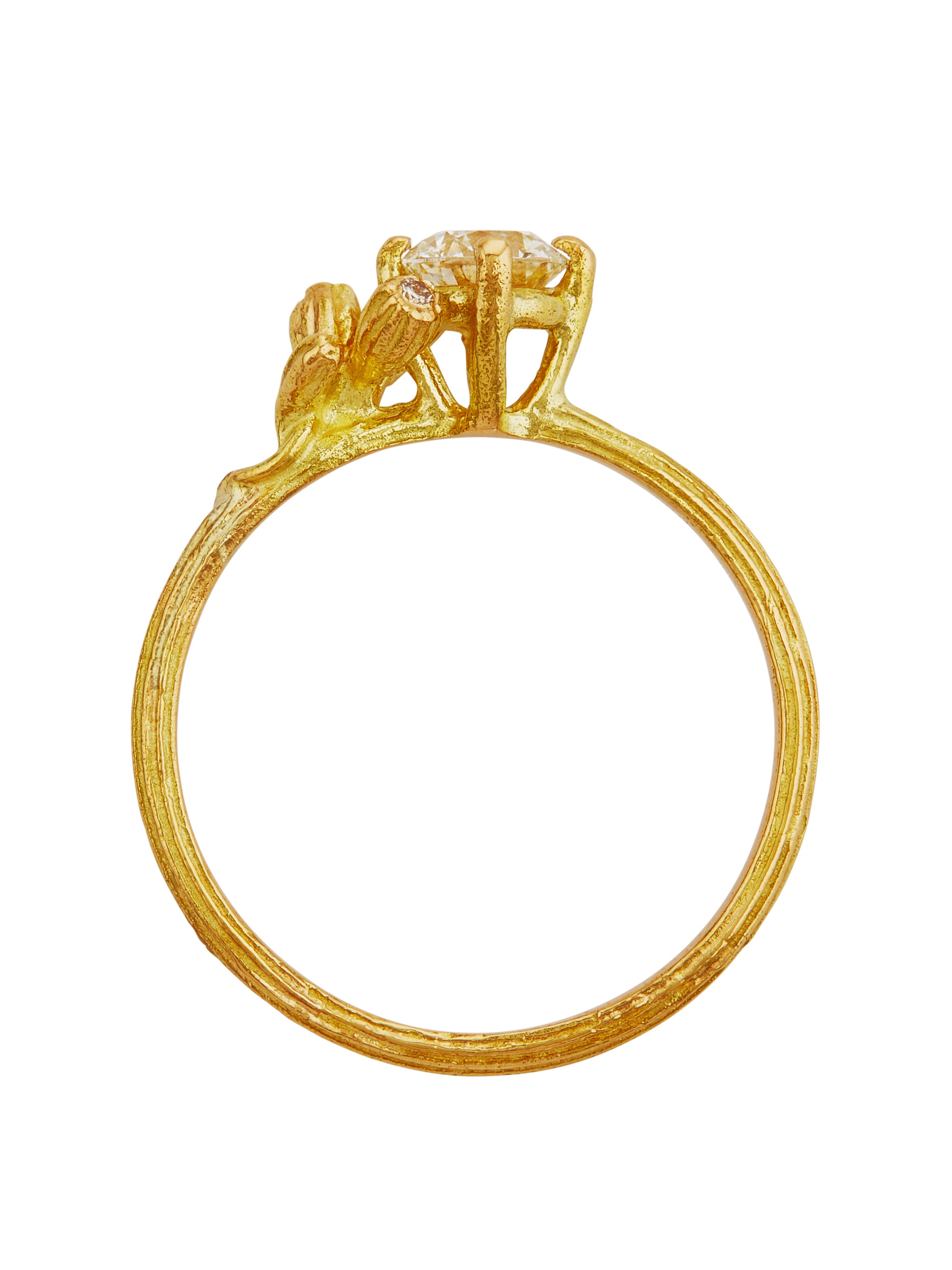 Asymmetric Diamond Kissing Seed Ring - image 4 | 18ct yellow gold