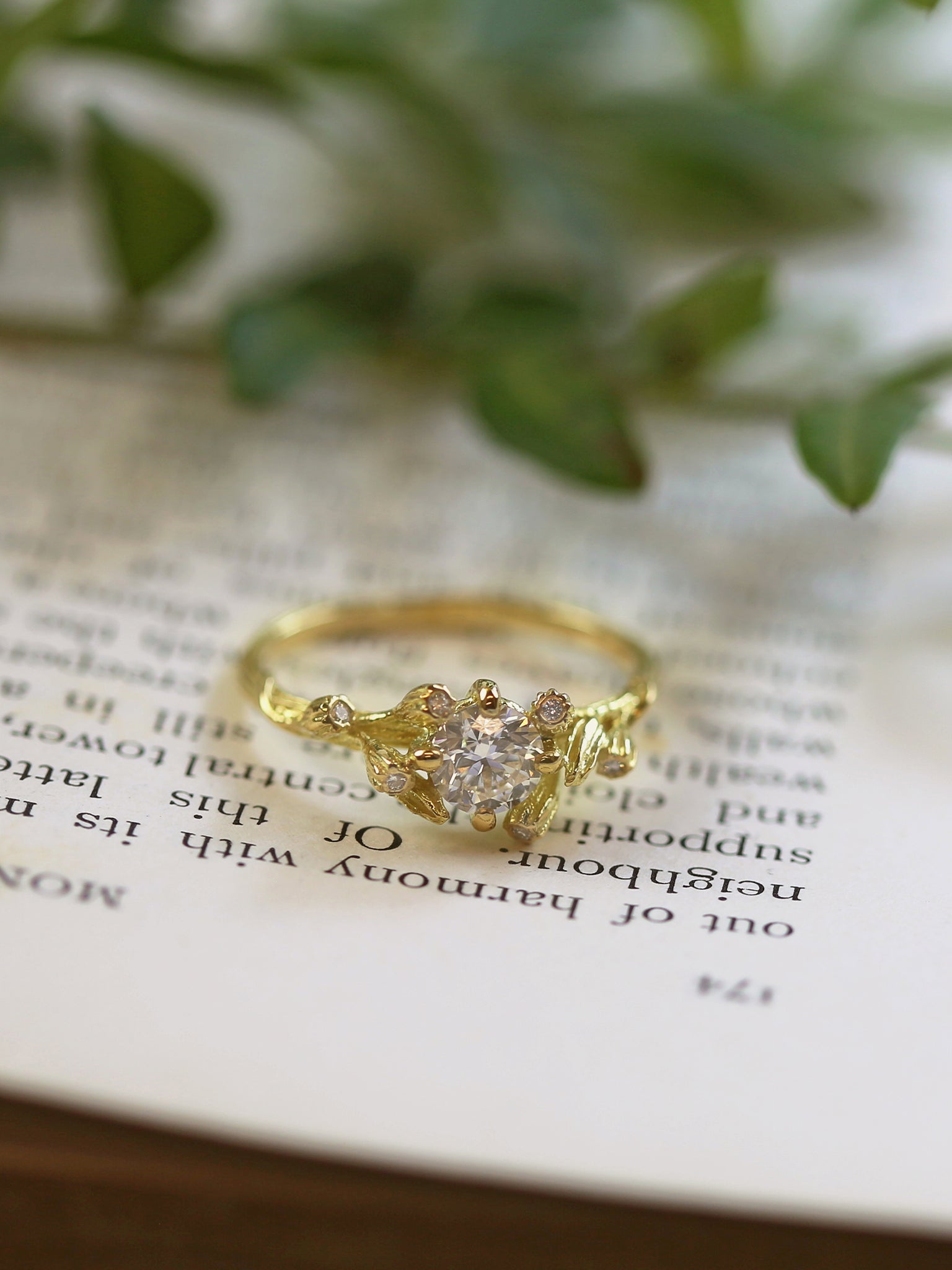 Harvest Seed Ring with 0.7ct Central Diamond - image 3