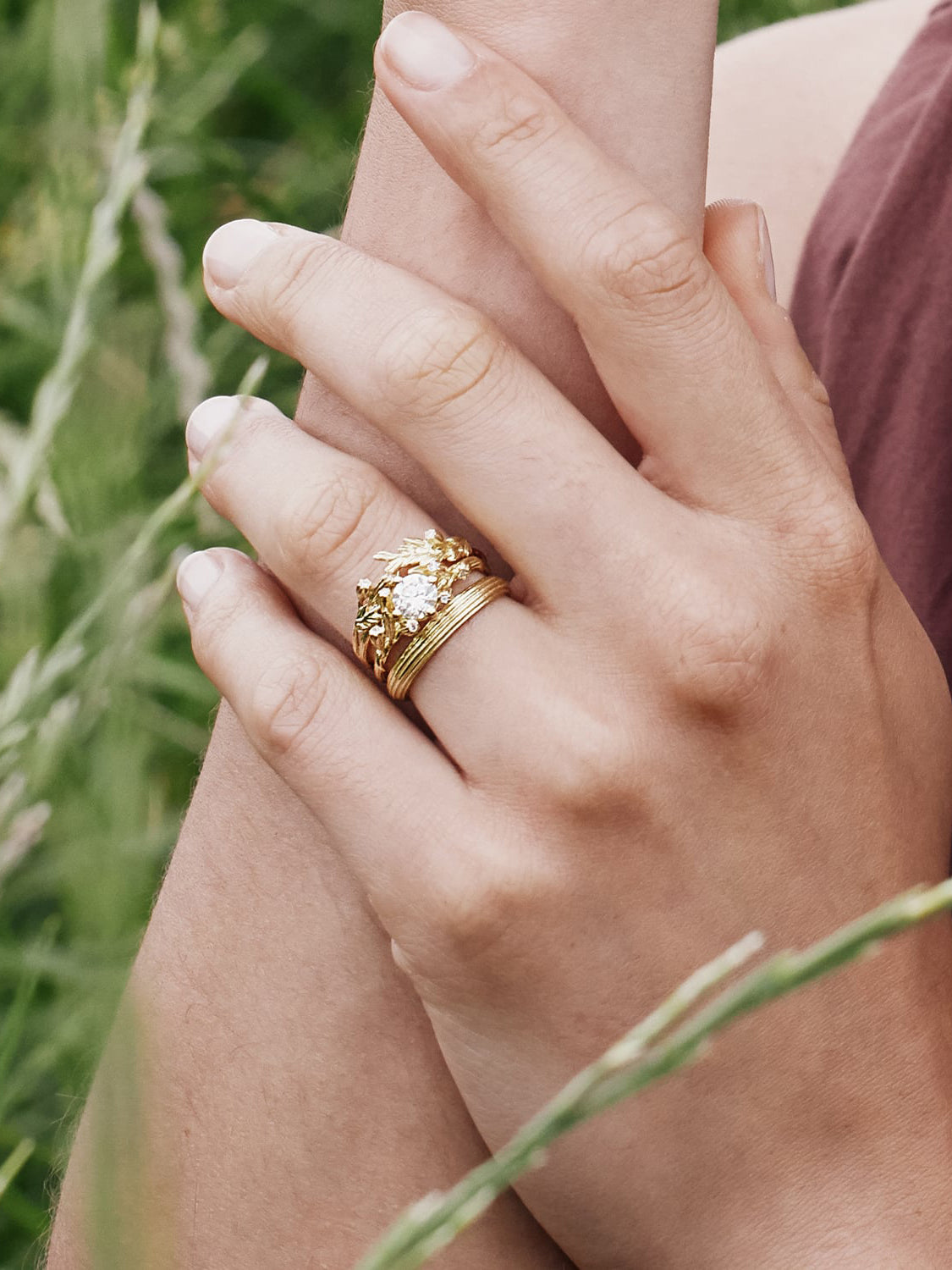 Harvest Seed Ring with 0.7ct Central Diamond - image 2
