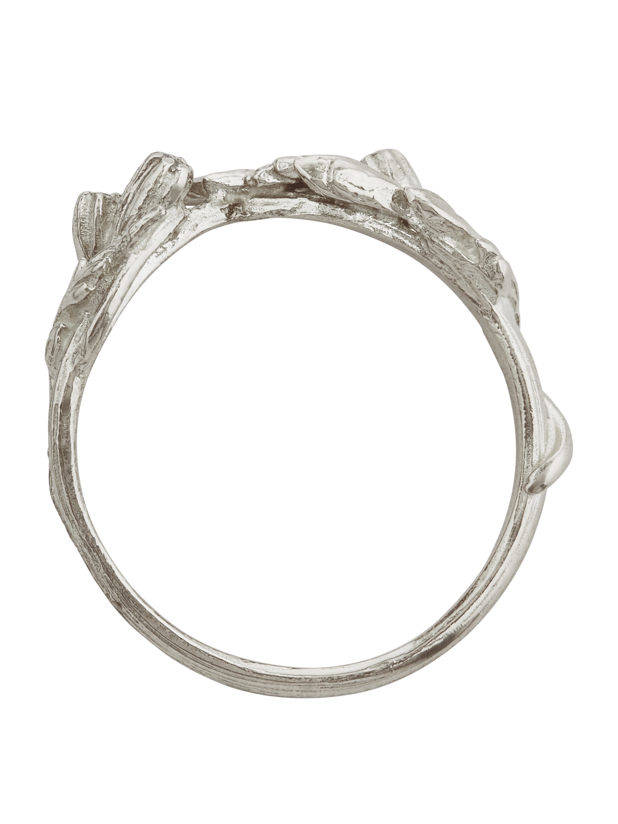 Scattered Seed Ring with Three Diamonds - image 7 | 18ct white gold