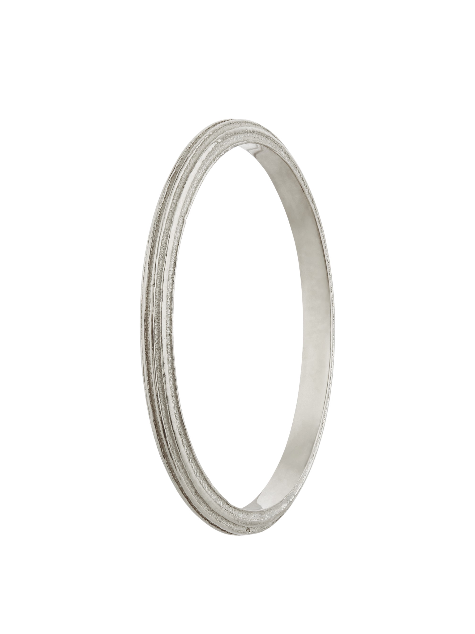 Slim D-Shaped Reed Band Ring - image 4 | 18ct white gold