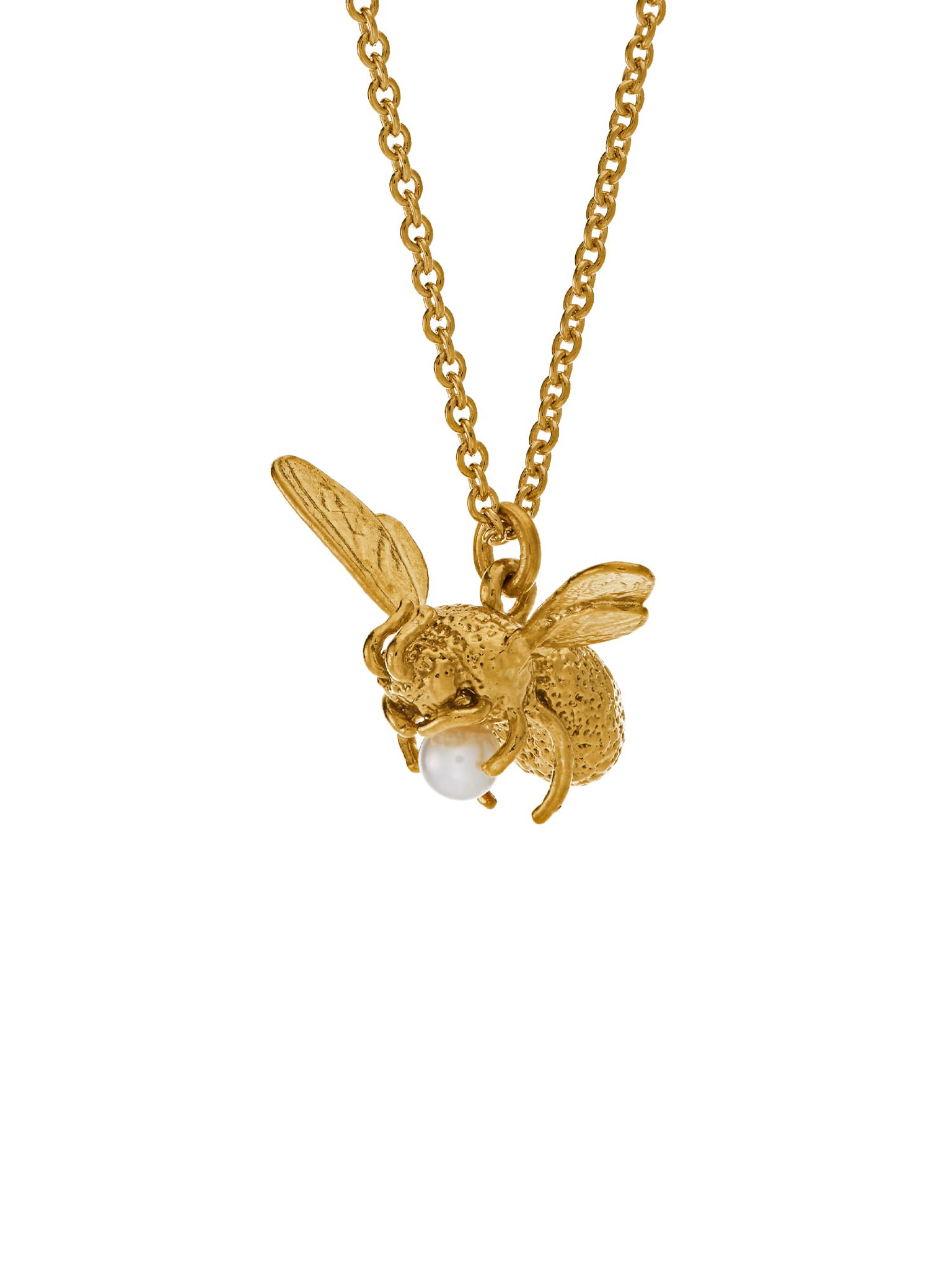 Flying Bee with Pearl Necklace - image 5 | gold plate