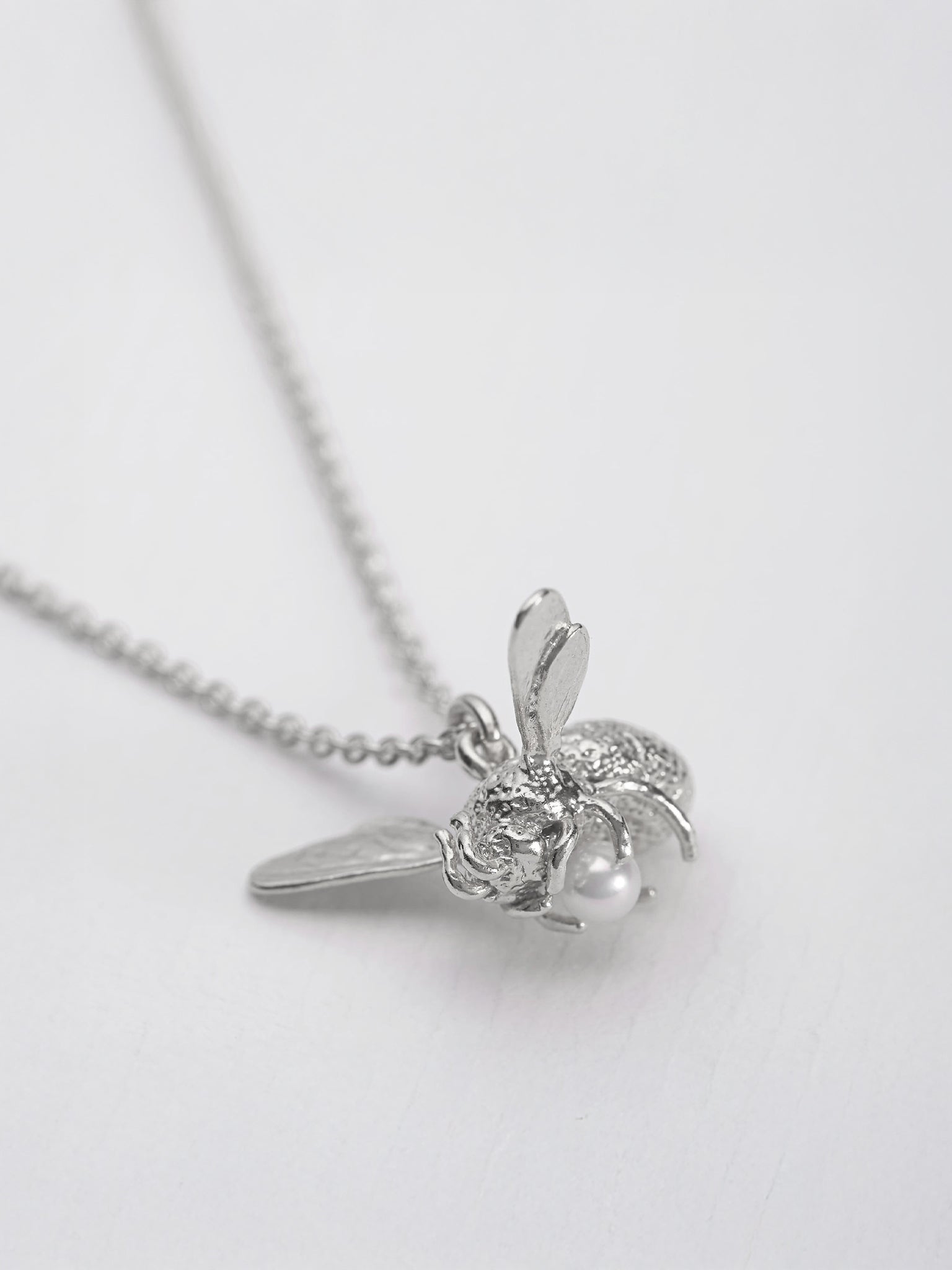 Flying Bee with Pearl Necklace - image 7 | silver
