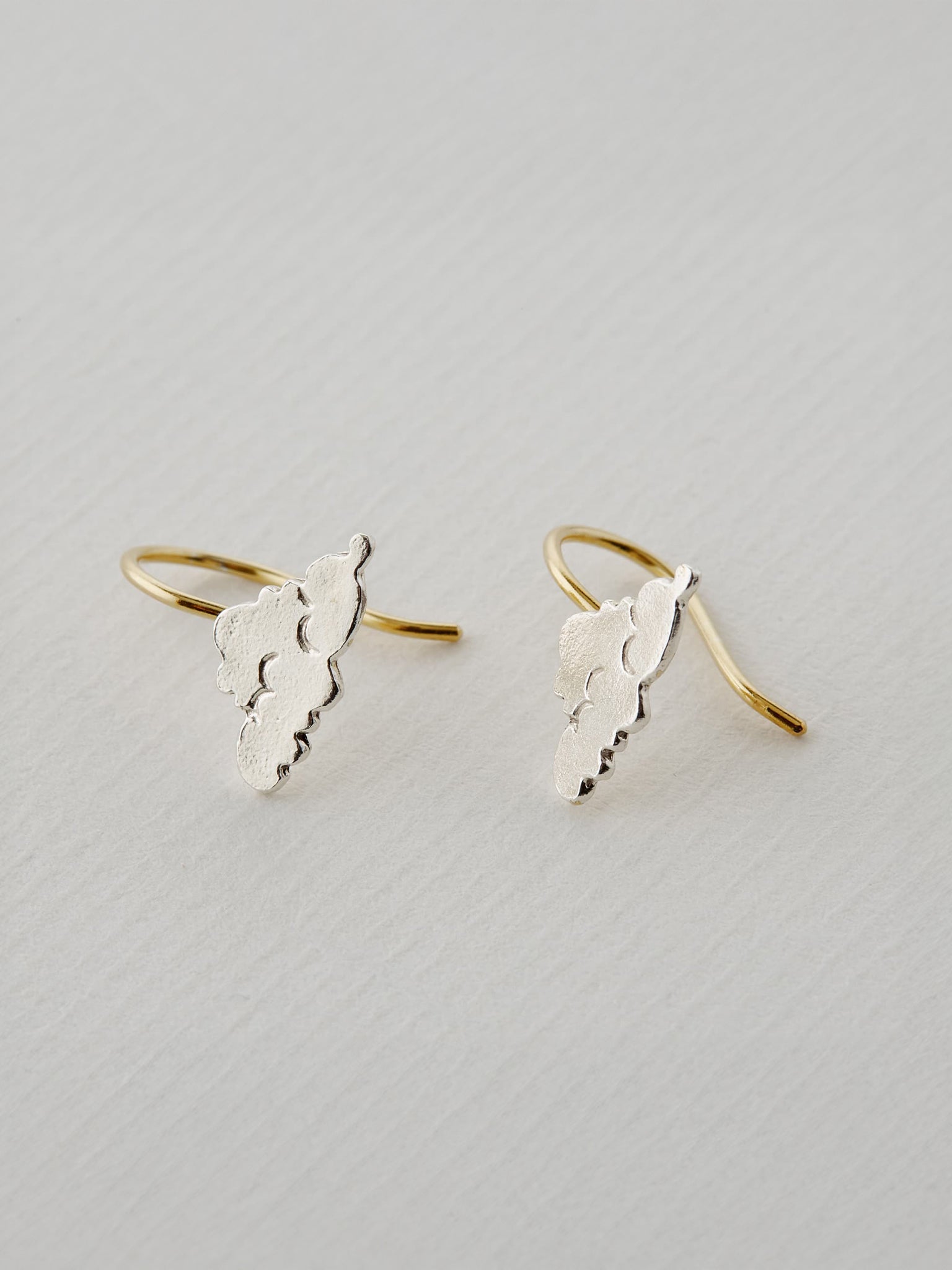Little Cloud Hook Earrings - image 3 | silver & gold plate