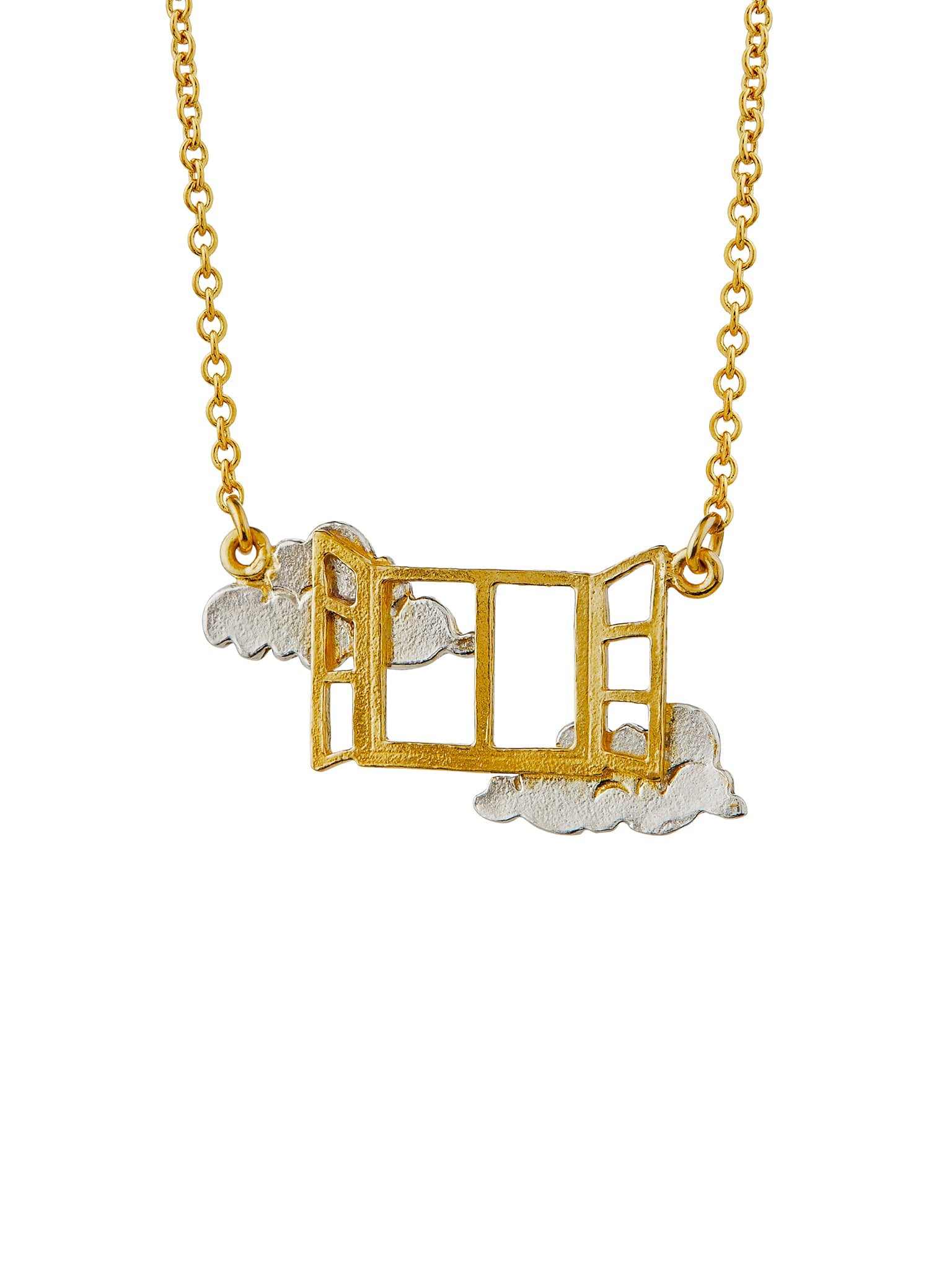 Open Window Necklace - image 1 | silver & gold plate
