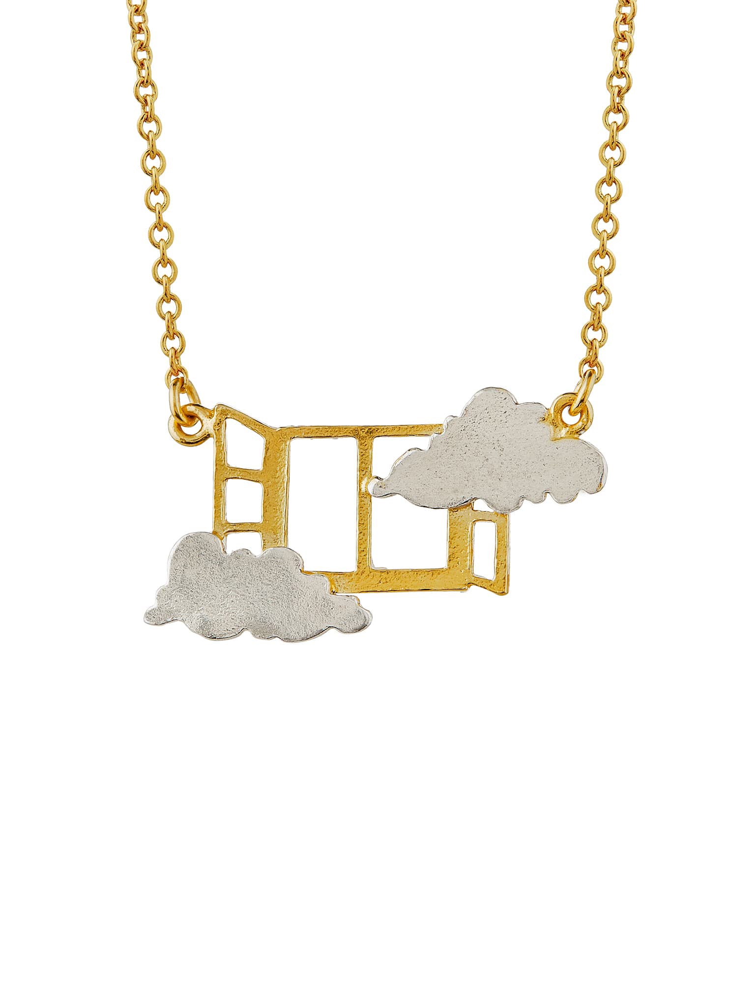 Open Window Necklace - image 4 | silver & gold plate