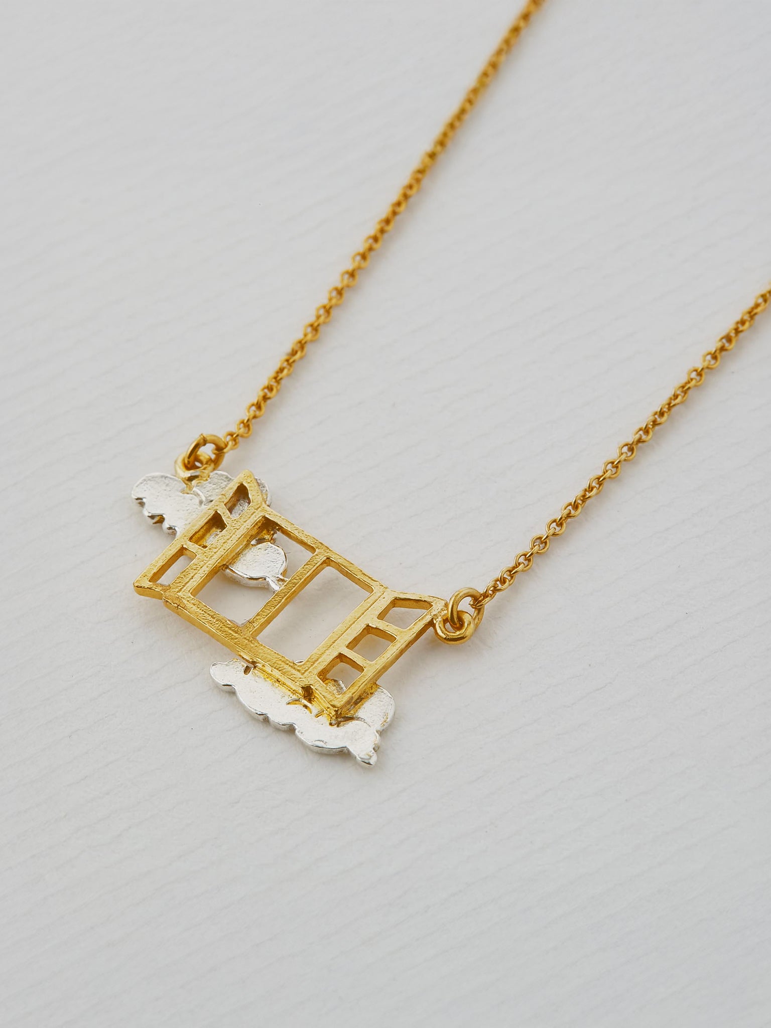 Open Window Necklace - image 3 | silver & gold plate