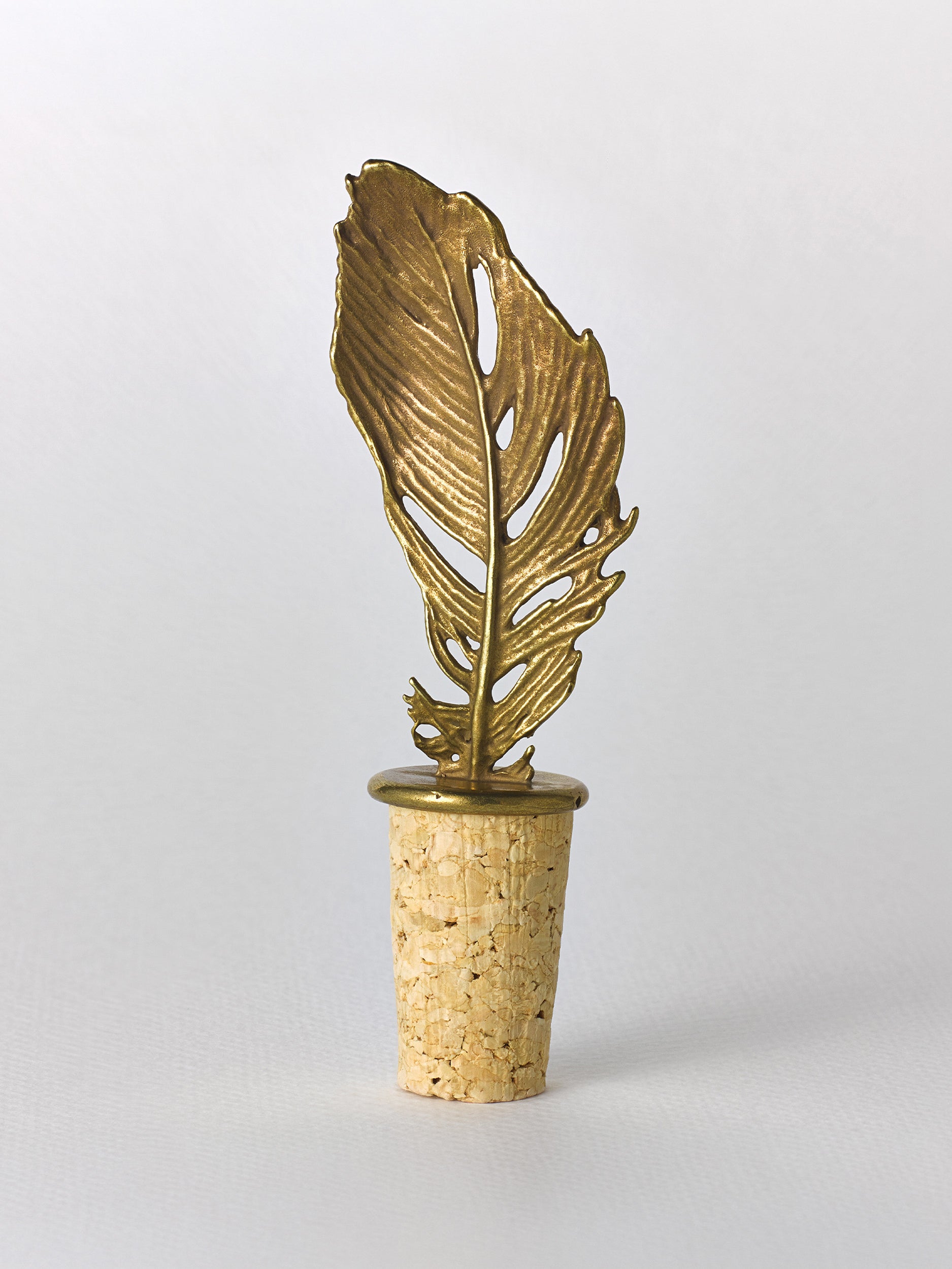 Crow Feather Bottle Stopper - image 3 | brass 