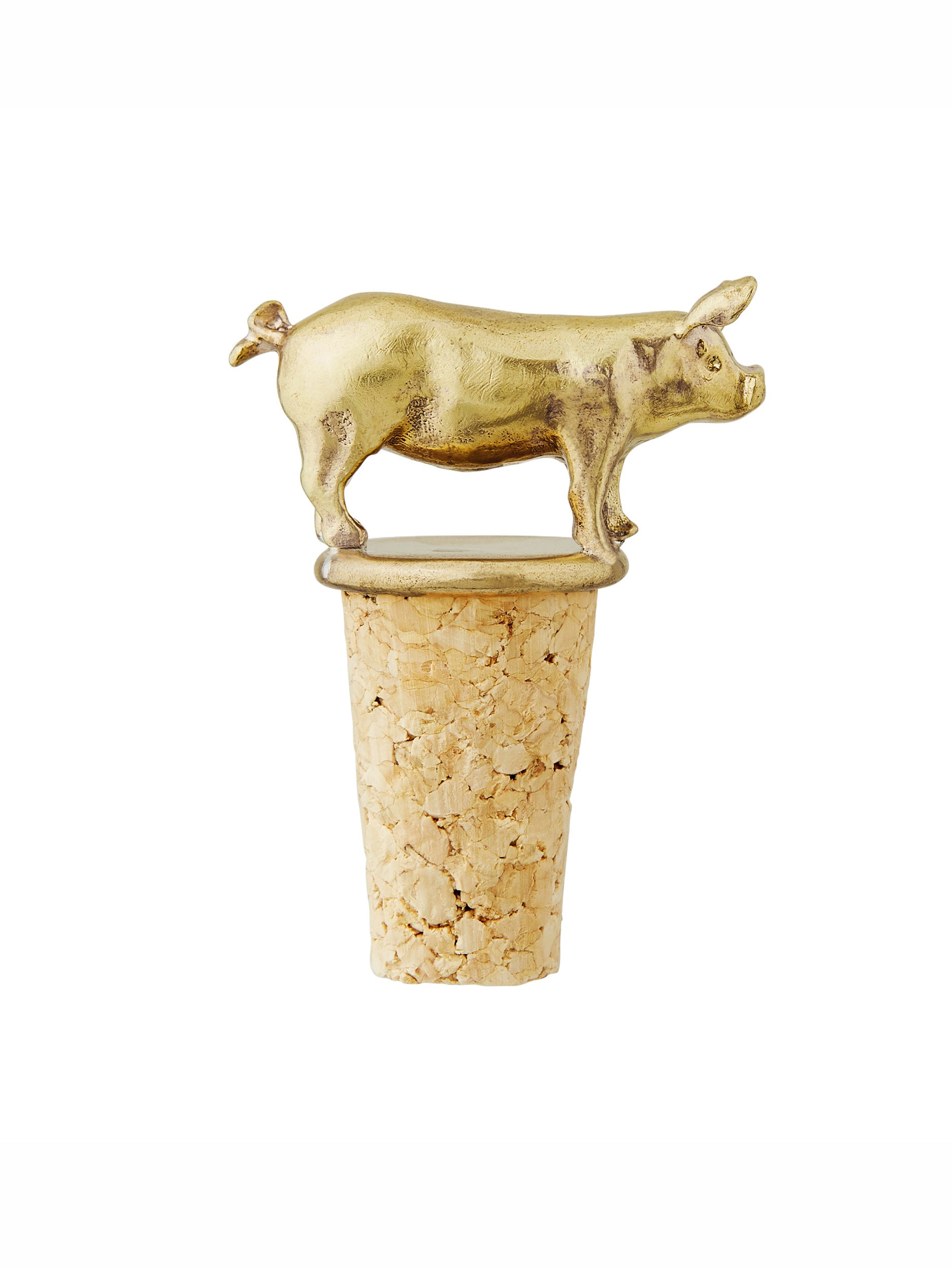 Suffolk Pig Bottle Stopper - image 1 | brass 