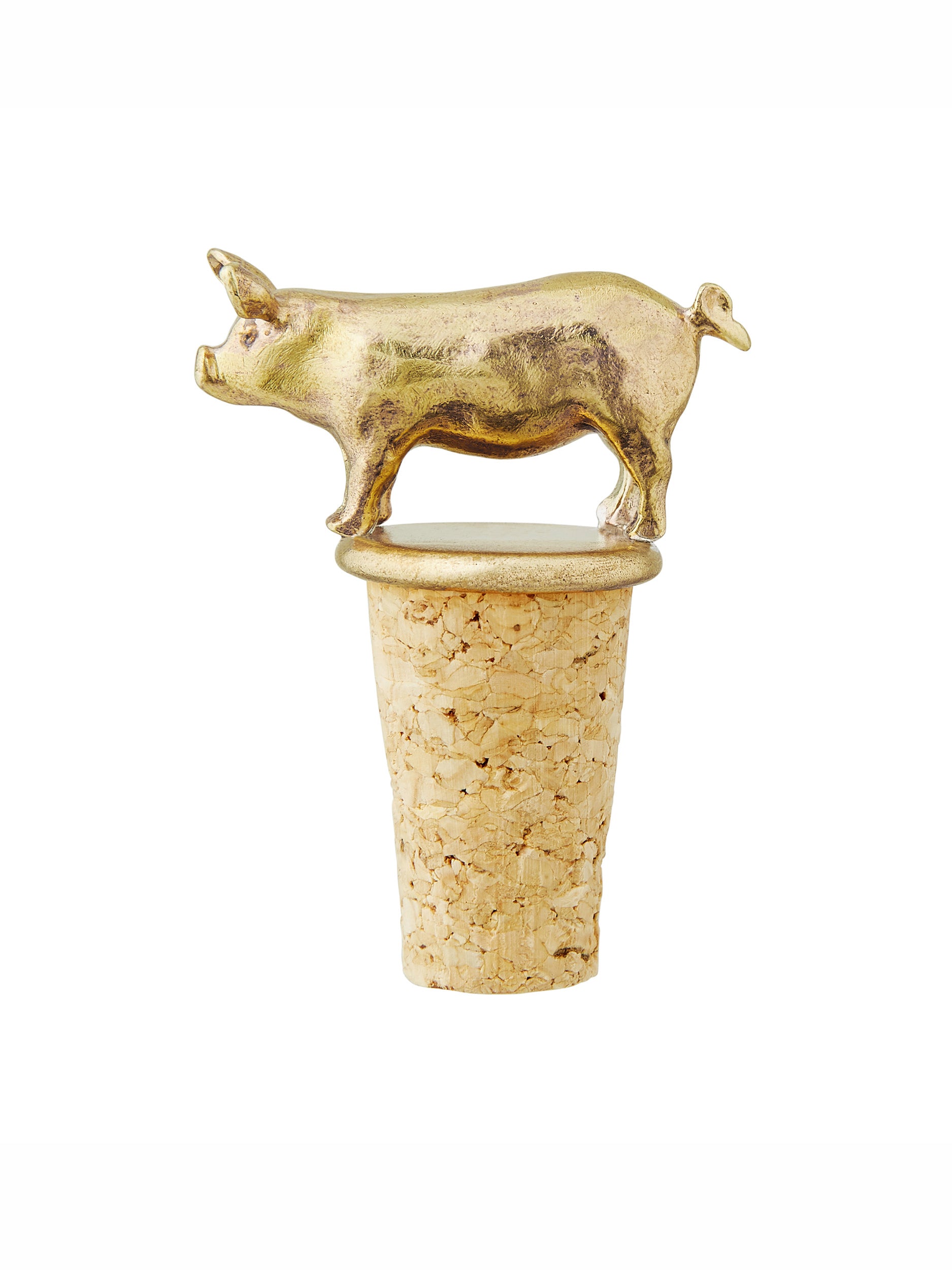 Suffolk Pig Bottle Stopper - image 4 | brass 
