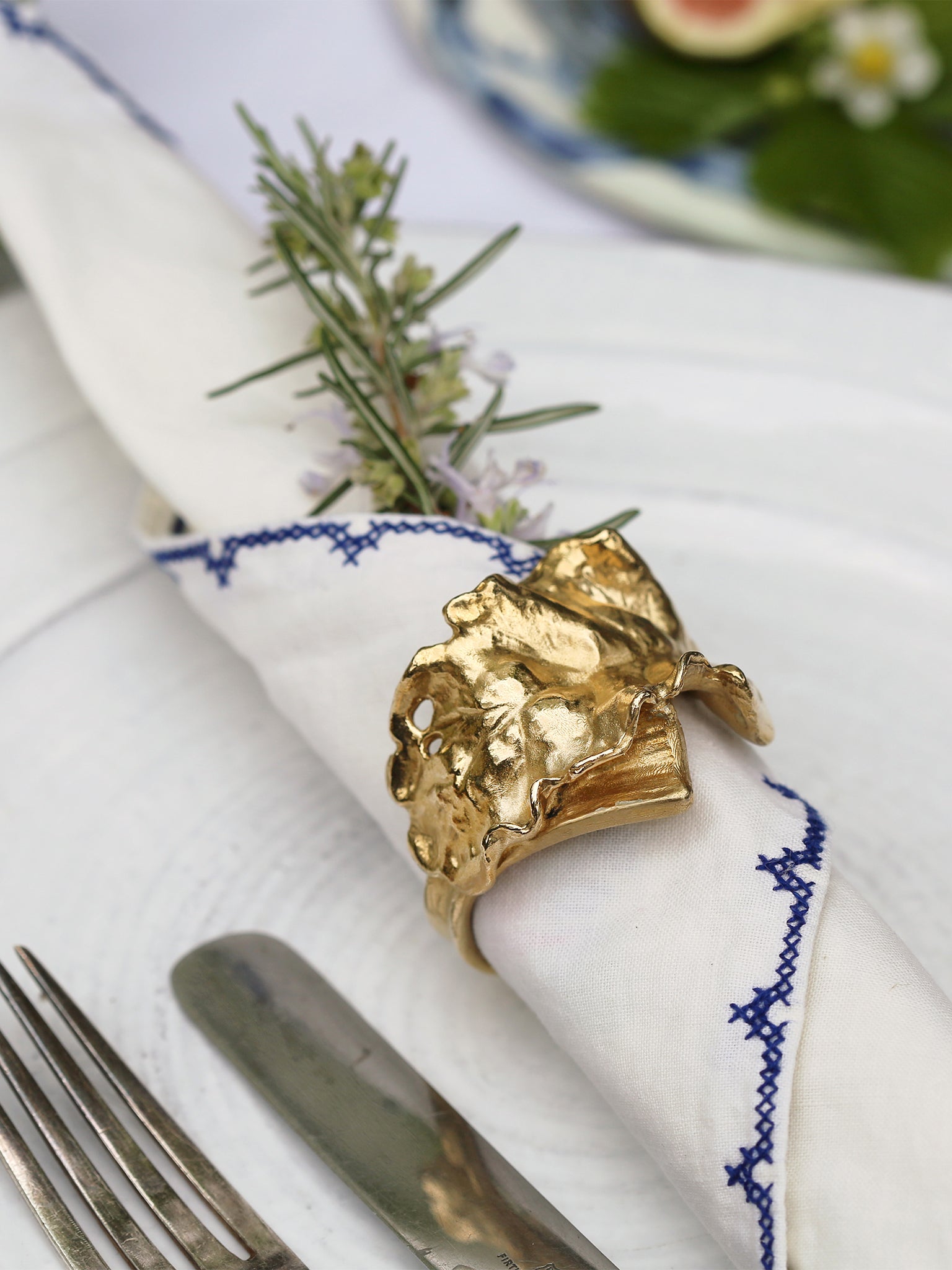 Wrapped Chard Brass Napkin Ring - image 2
