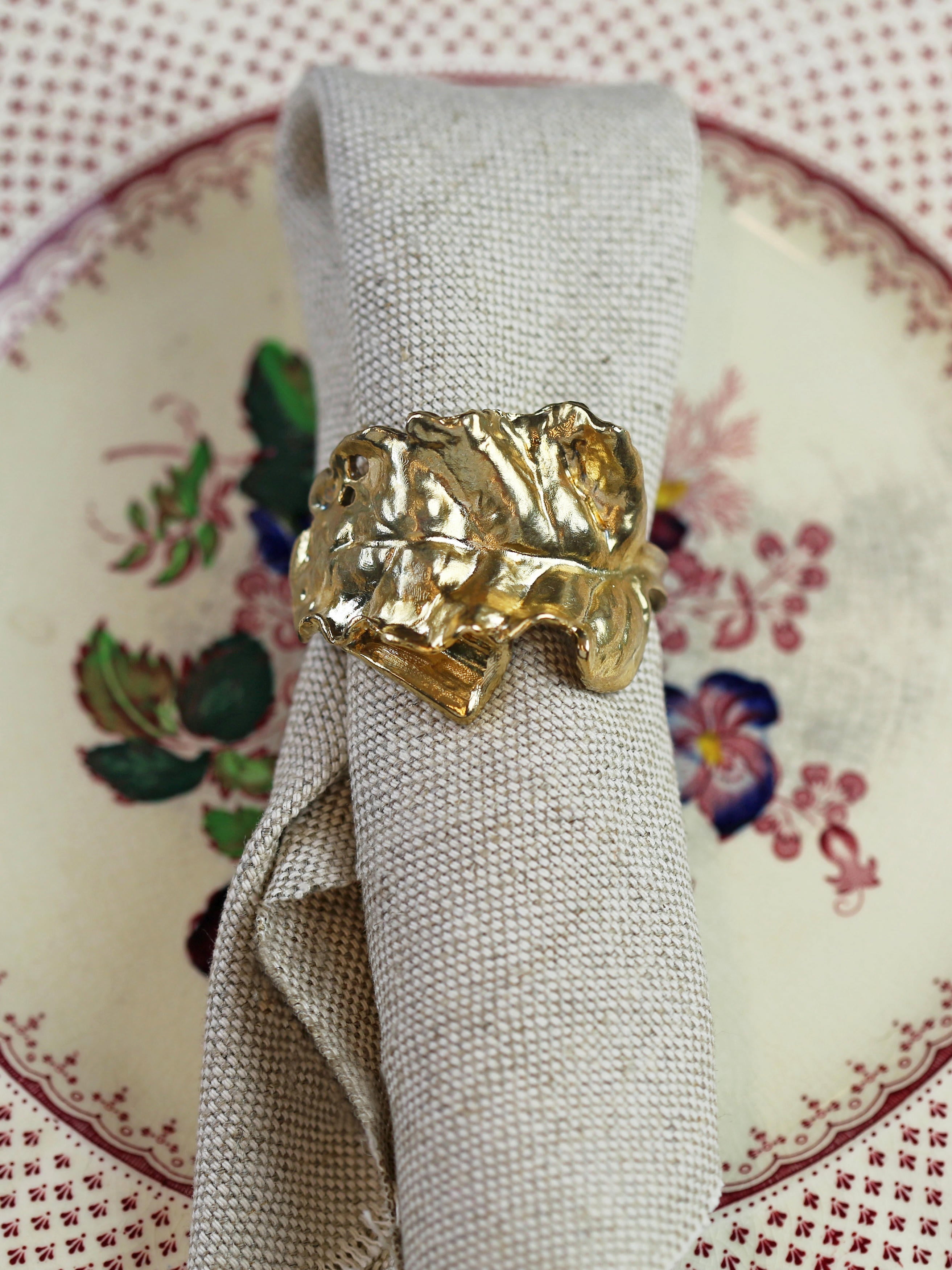 Wrapped Chard Brass Napkin Ring - image 4