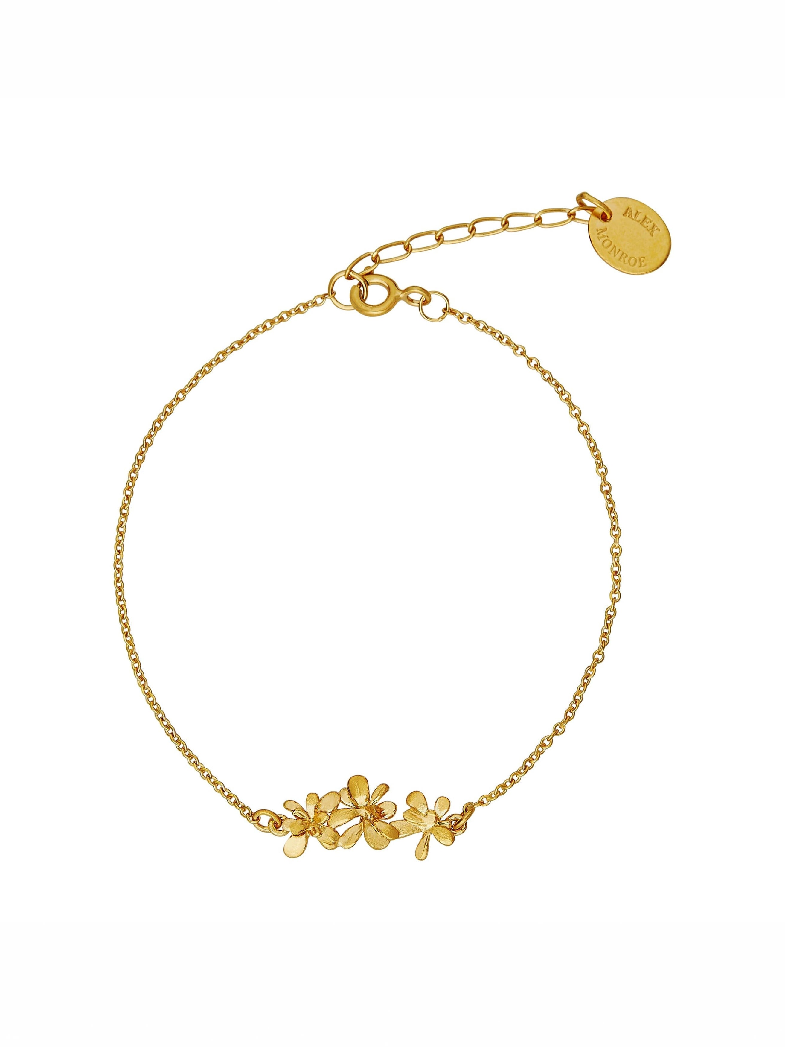 Sprouting Rosette In-Line Bracelet - image 1 | gold plate